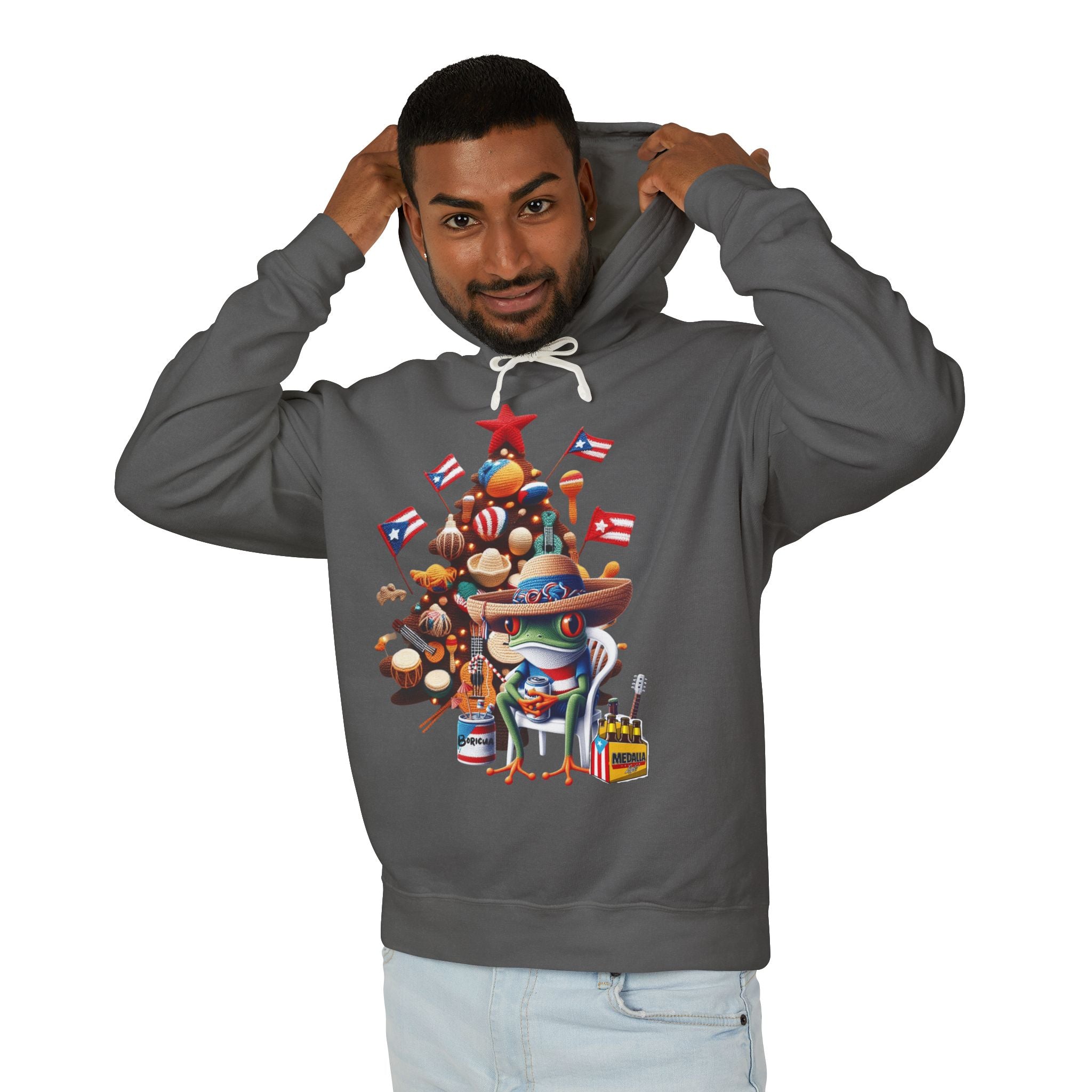 Puerto Rico Navidades Holiday Fiesta Hoodie — Puerto Rican Christmas Tree Graphic Sweatshirt