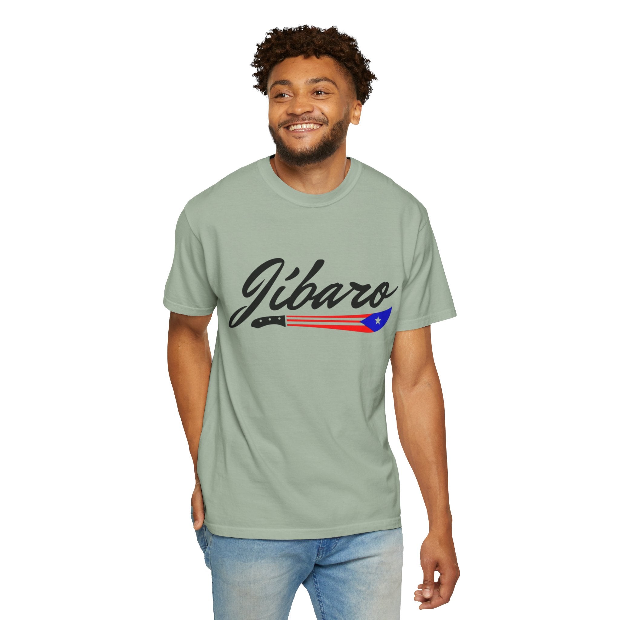 T-Shirt  "Jíbaro" Puerto Rican Heritage Tee (Back Machete  Sombrero de Paja Design) Puerto Rico’s Navidades