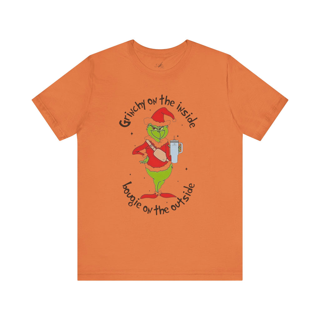 Grinch-Inspired Holiday Tee: 'Grinchy on the Inside, Boogie on the Outside'