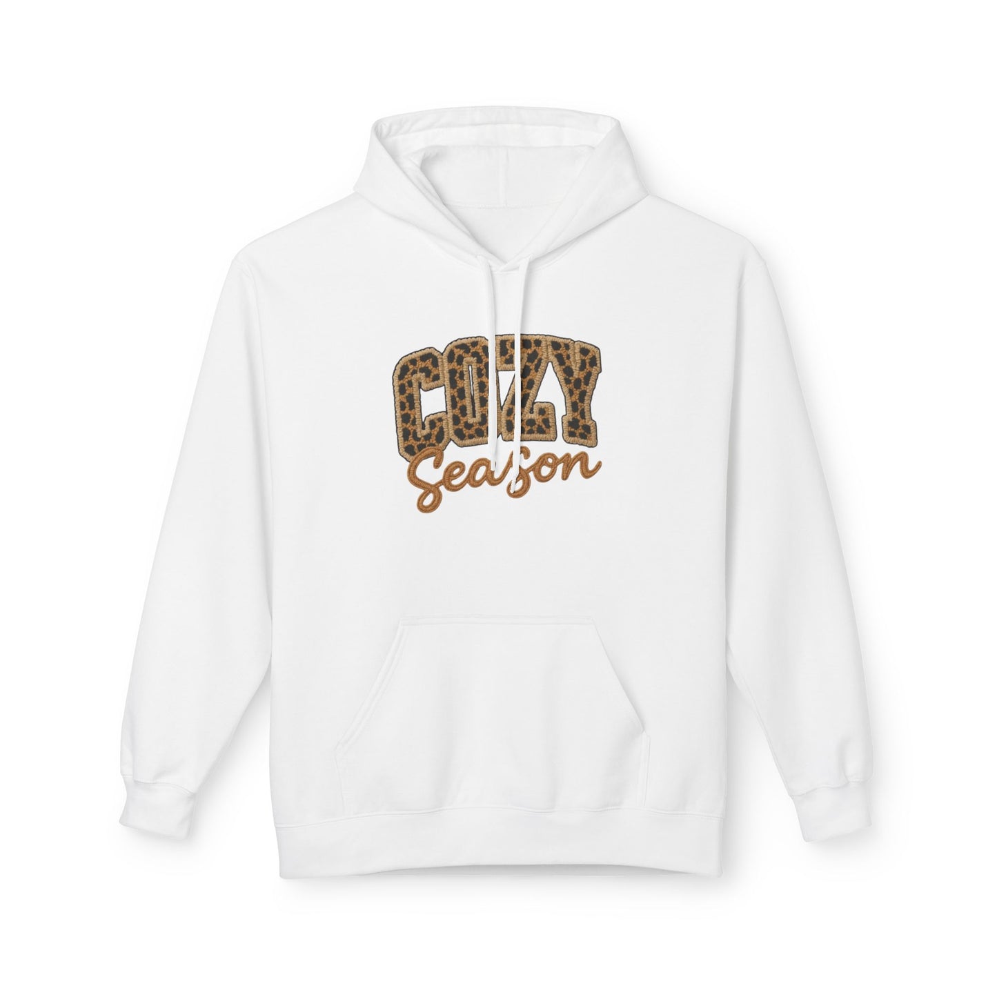 Cozy Season Leopard Hoodie — Fall Winter Graphic Pullover