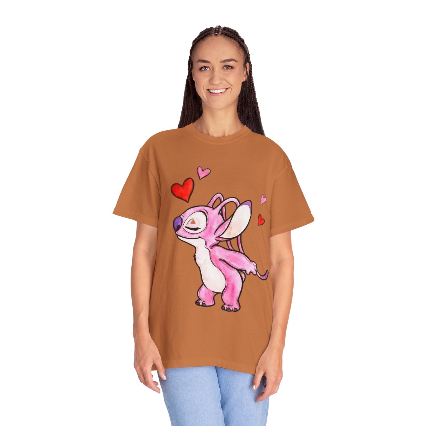 T-Shirt — Cute Pink Cartoon Creature with Hearts | Valentine’s Gift Tee