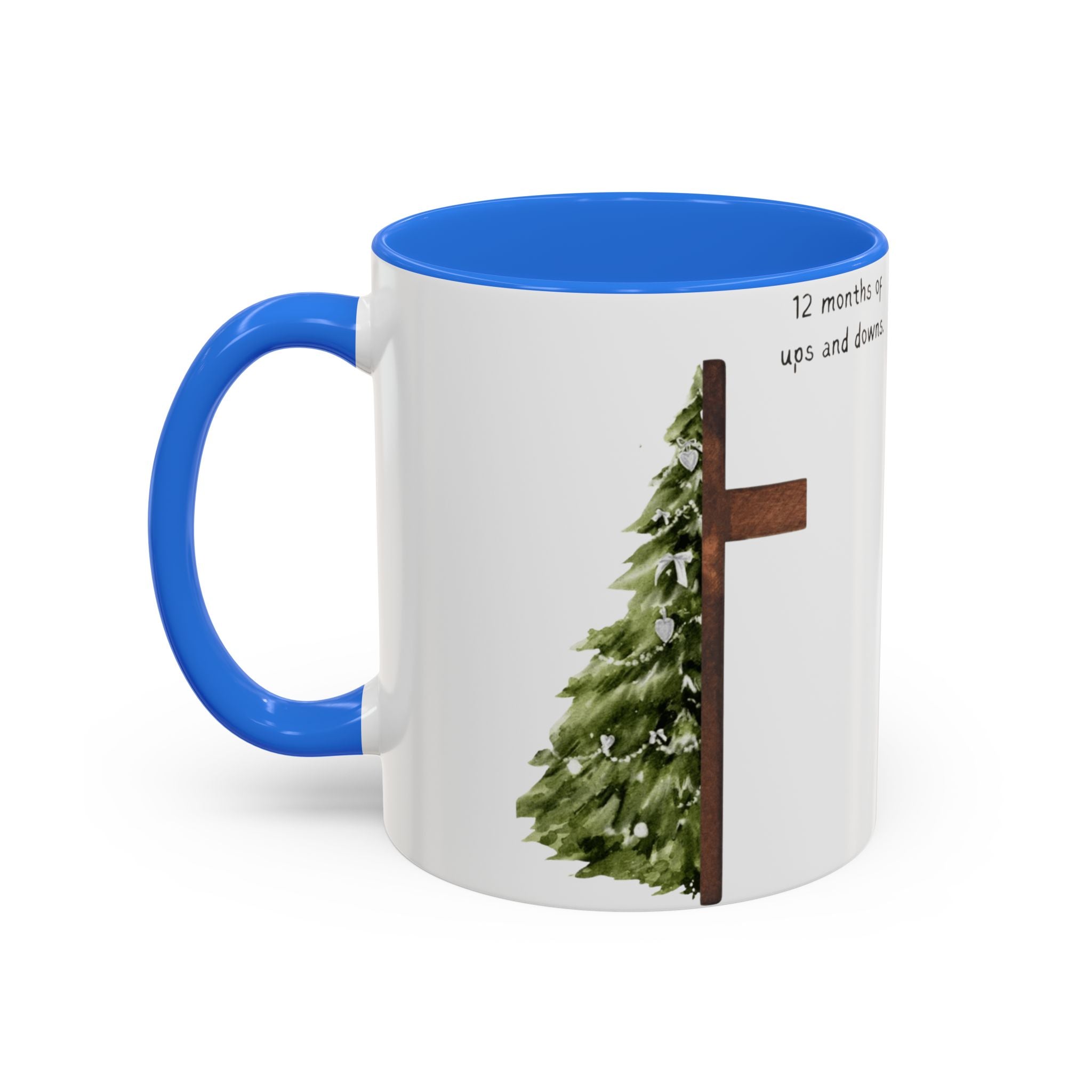 Christian Cross & Pine Tree Mug — Faith Reminder Coffee Cup (11oz/15oz)