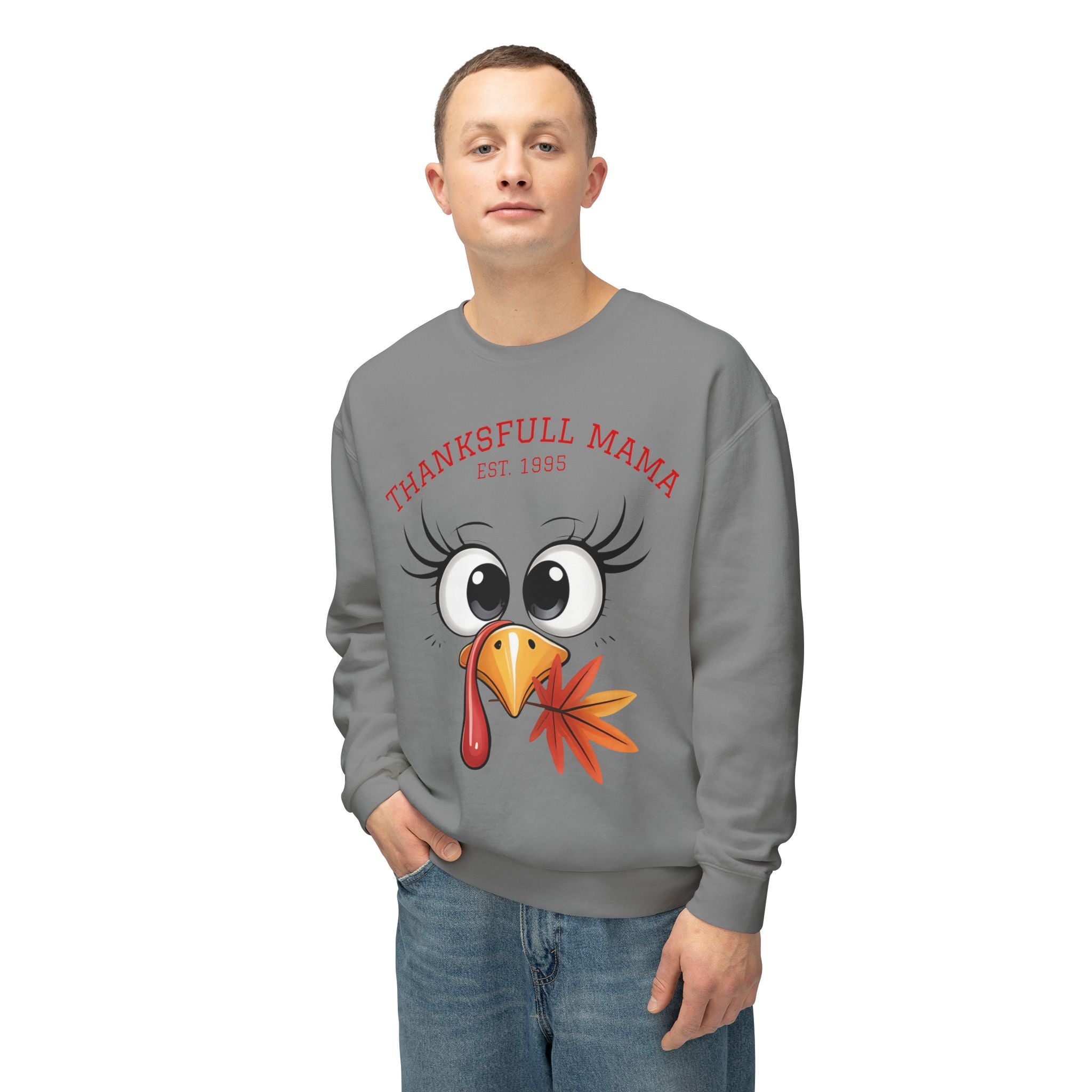 Thanksgiving Mama Sweatshirt  Cute Turkey Face "Thanksgfull Mama" Fall Pullover Fall T-Shirts and Sweatshirts Collection