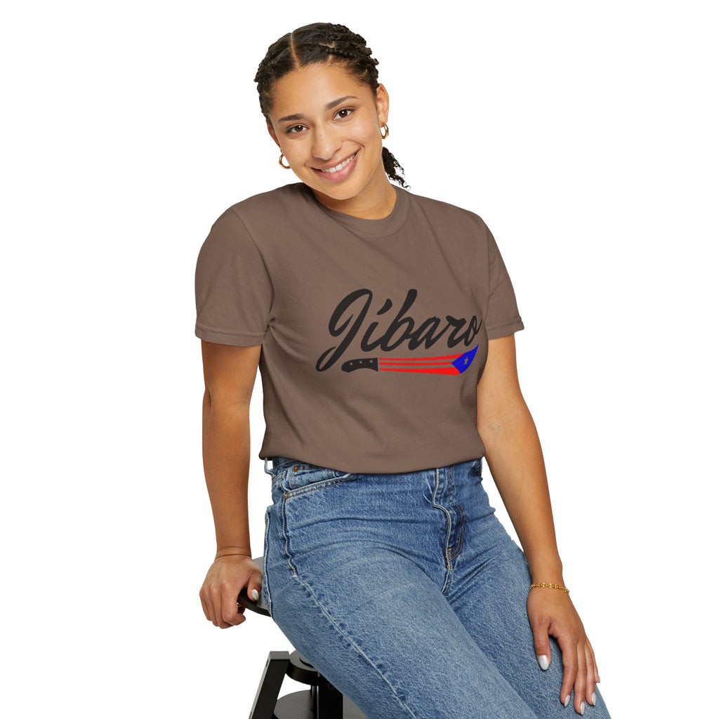 T-Shirt  "Jíbaro" Puerto Rican Heritage Tee (Back Machete  Sombrero de Paja Design) Puerto Rico’s Navidades