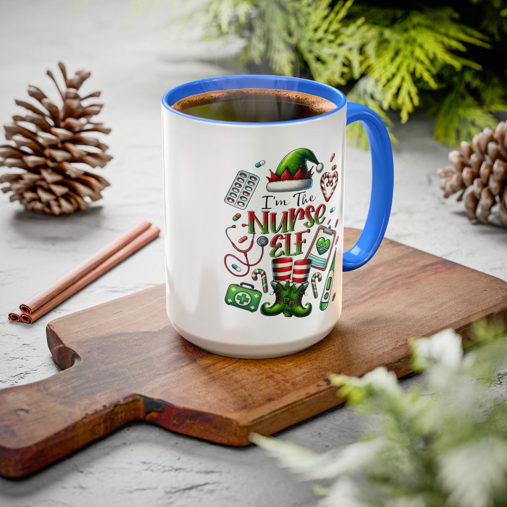 Nurse Elf Coffee Mug — Christmas Medical Holiday Gift (11oz & 15oz) Medical Christmas Mug