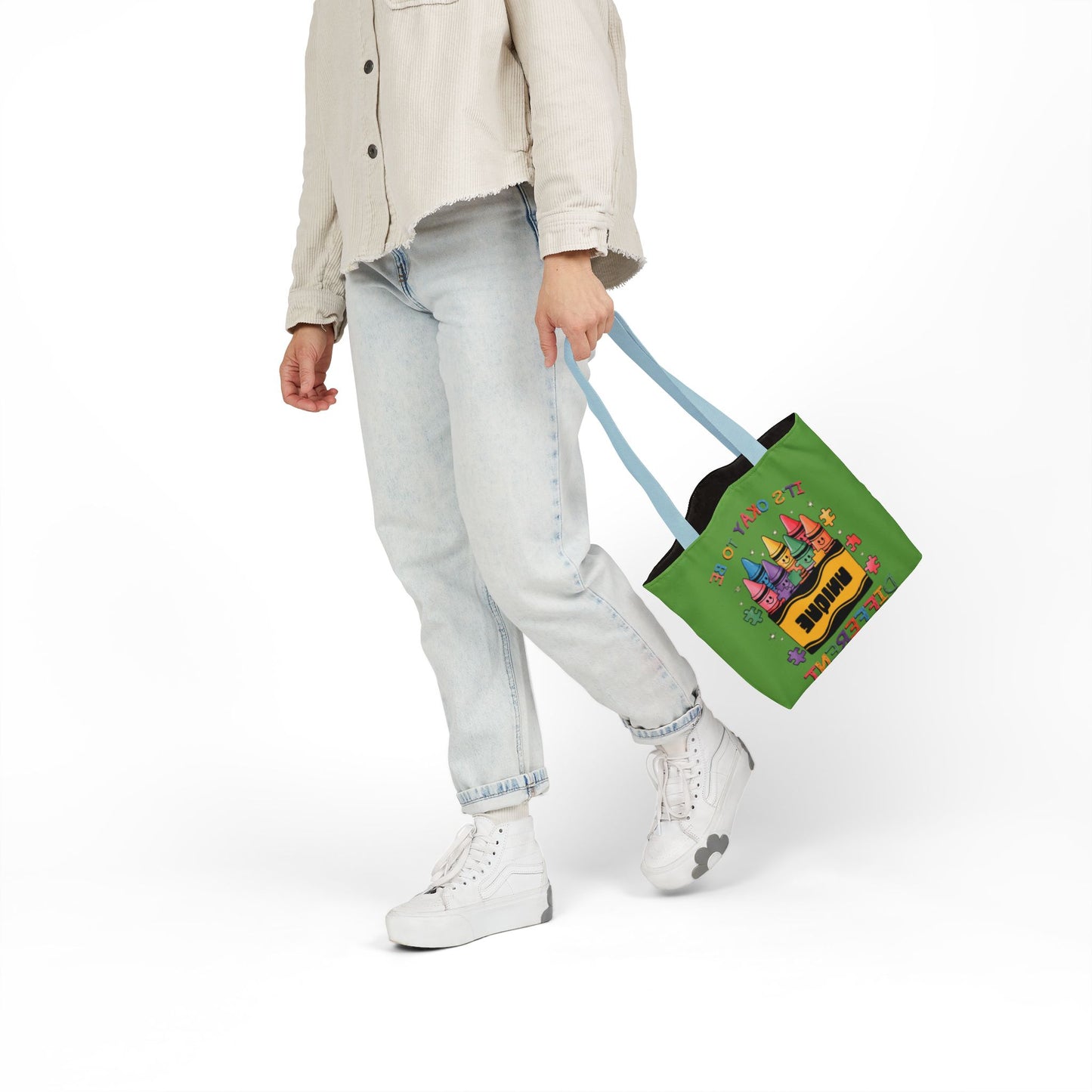 Autism Awareness & Pride Collection Unique Canvas Tote Bag with Colorful Castle Design