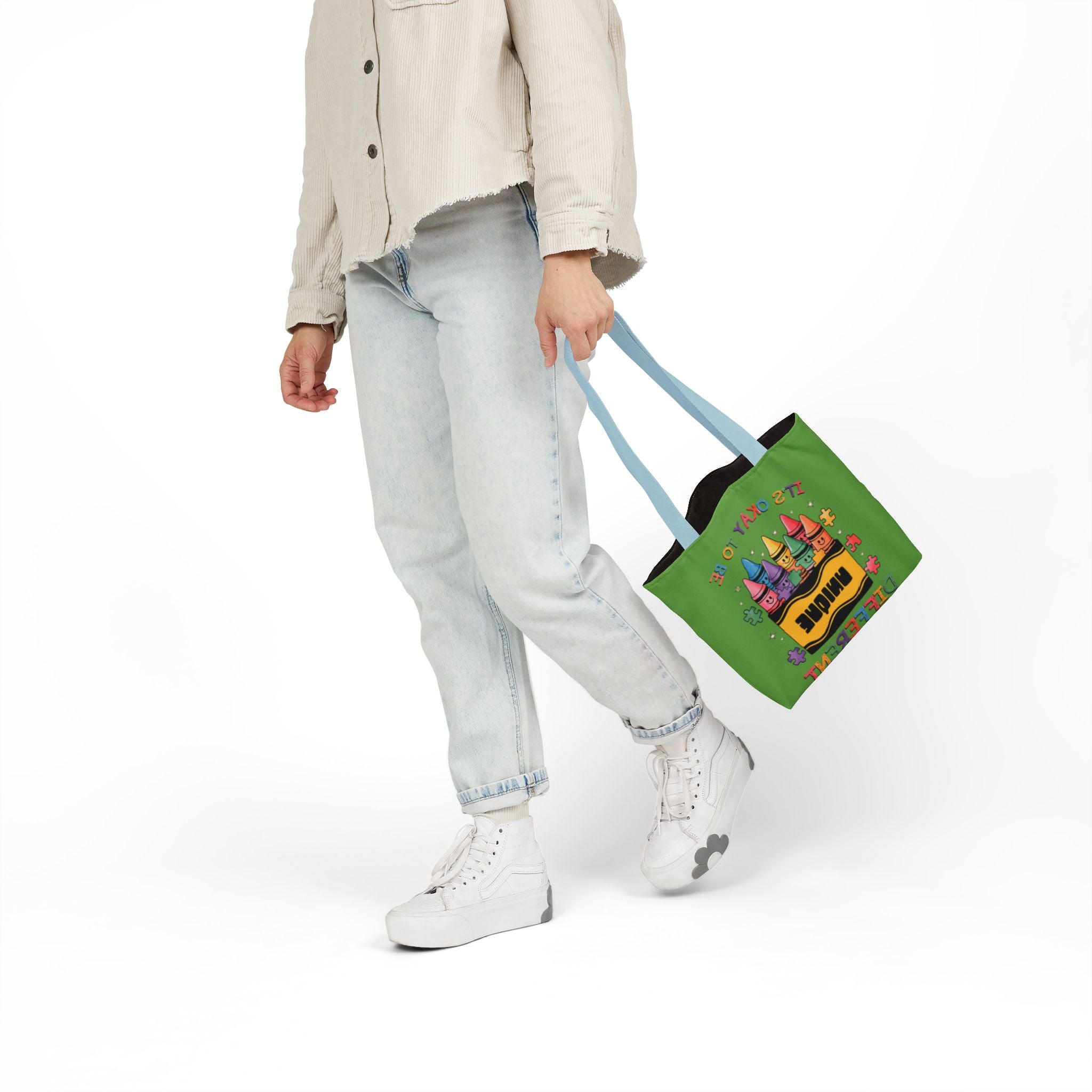 Autism Awareness & Pride Collection Unique Canvas Tote Bag with Colorful Castle Design