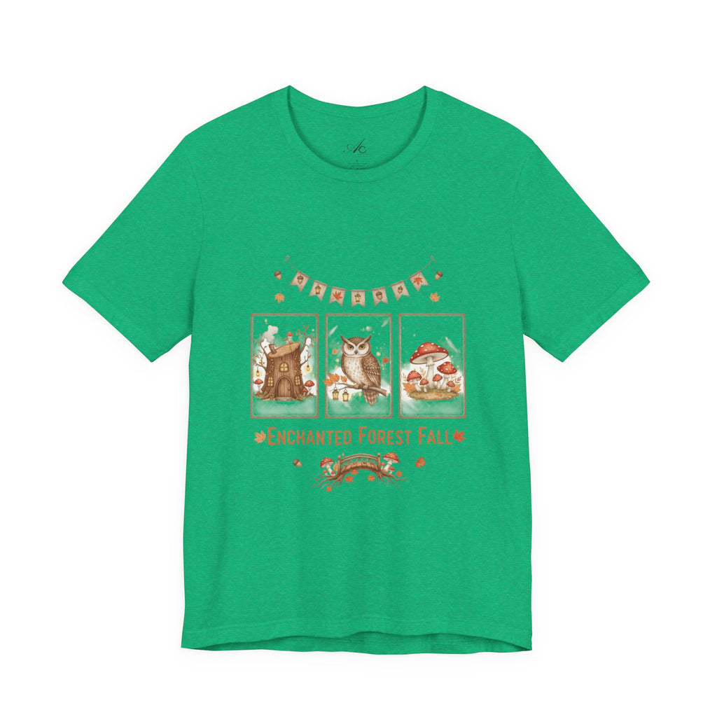 Enchanted Forest Fall Tee, Cute Owl Shirt, Autumn Graphic Tee, Nature Lover Gift, Cozy Fall Apparel, Wildlife T-Shirt, Unisex Fall Top
