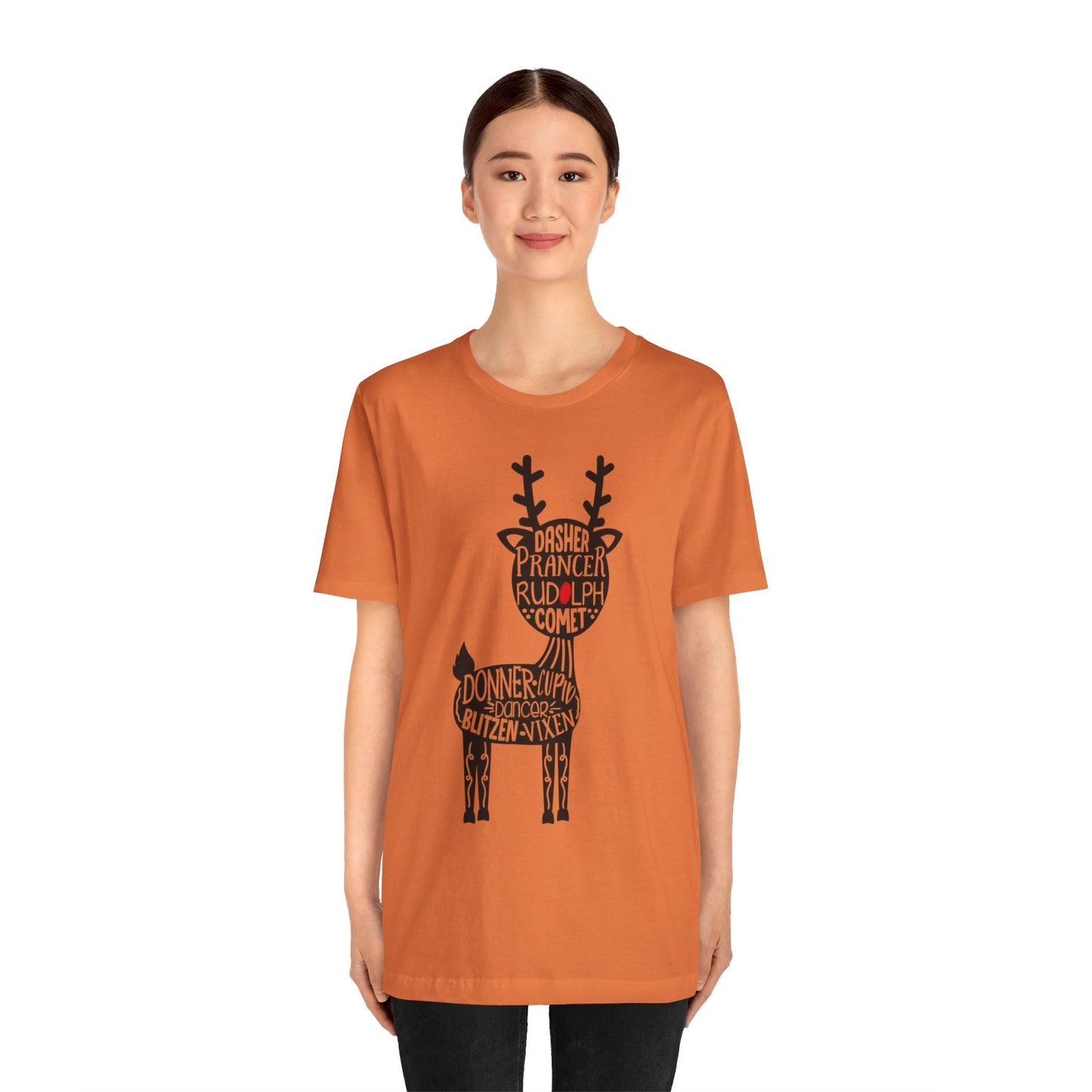 Christmas Reindeer Graphic Tee - Unisex Jersey Short Sleeve Shirt