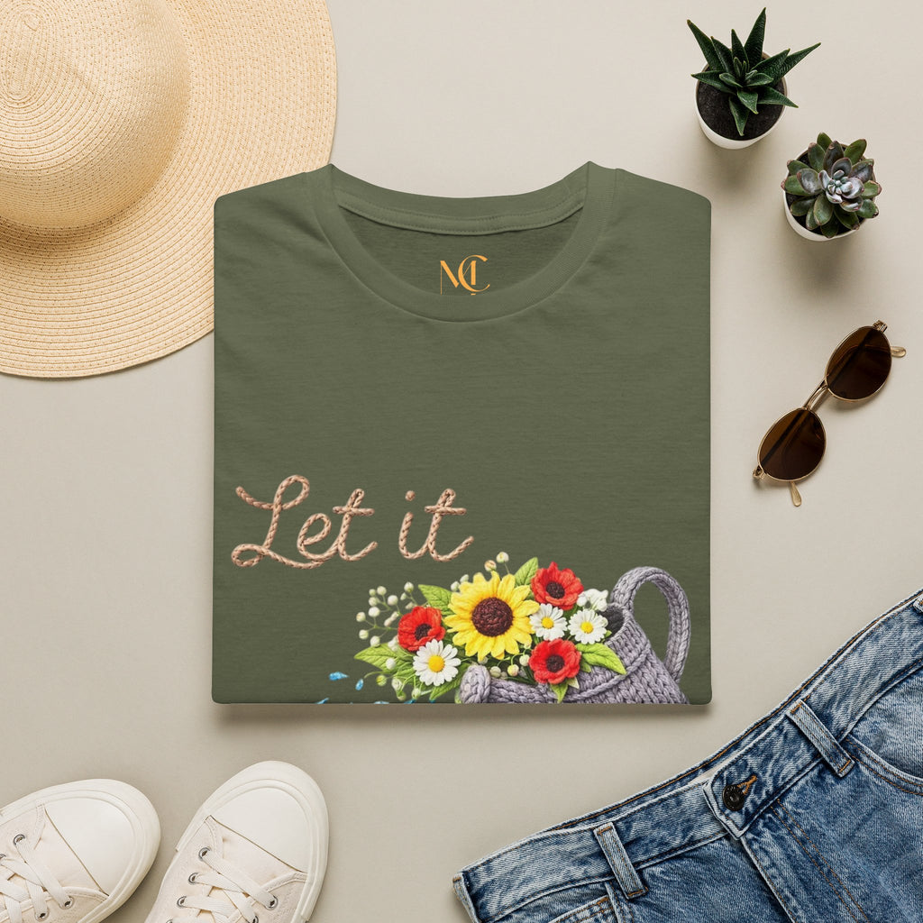 Let It Grow T-Shirt — Floral Watering Can Garden Tee