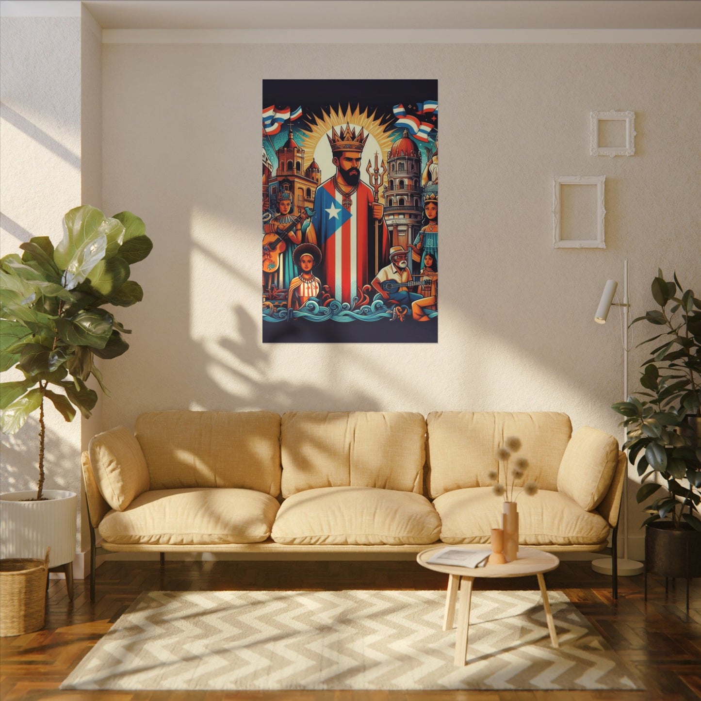 Vibrant Puerto Rican Art Canvas, Cultural Wall Decor, Celebration Decor, Unique Gift, Home Accent, Multi-Size