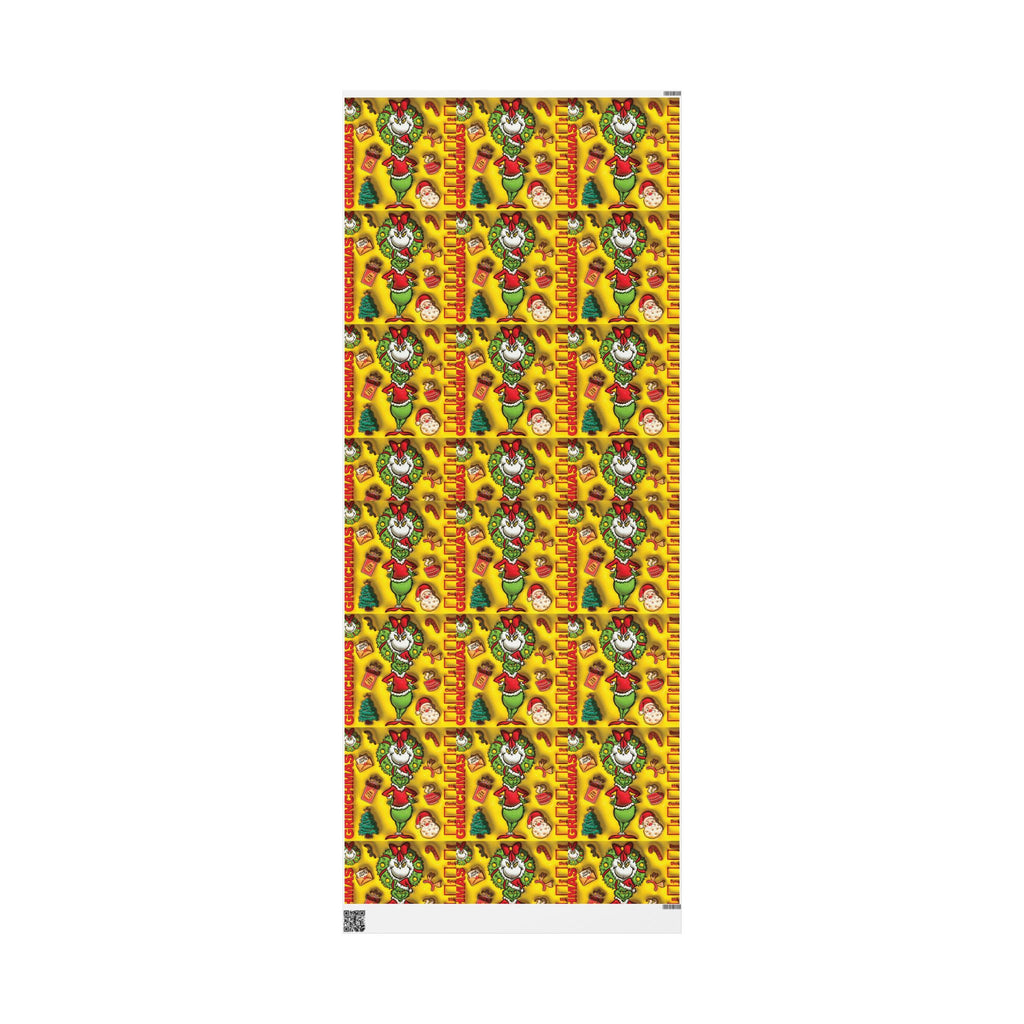 Christmas Wrapping Paper Roll – Retro Santa & Tree Holiday Gift Wrap Festive Wrapping Paper