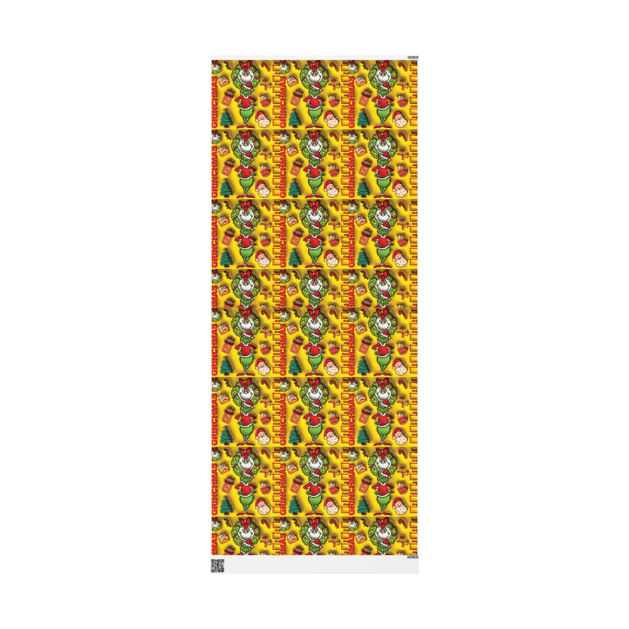 Christmas Wrapping Paper Roll – Retro Santa & Tree Holiday Gift Wrap Festive Wrapping Paper