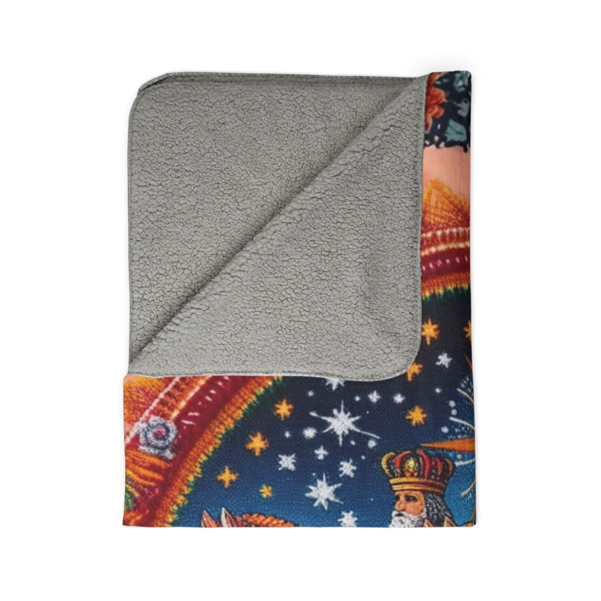 Fleece Sherpa Blanket  'Trulla y Tradición' Three Kings Nativity Throw