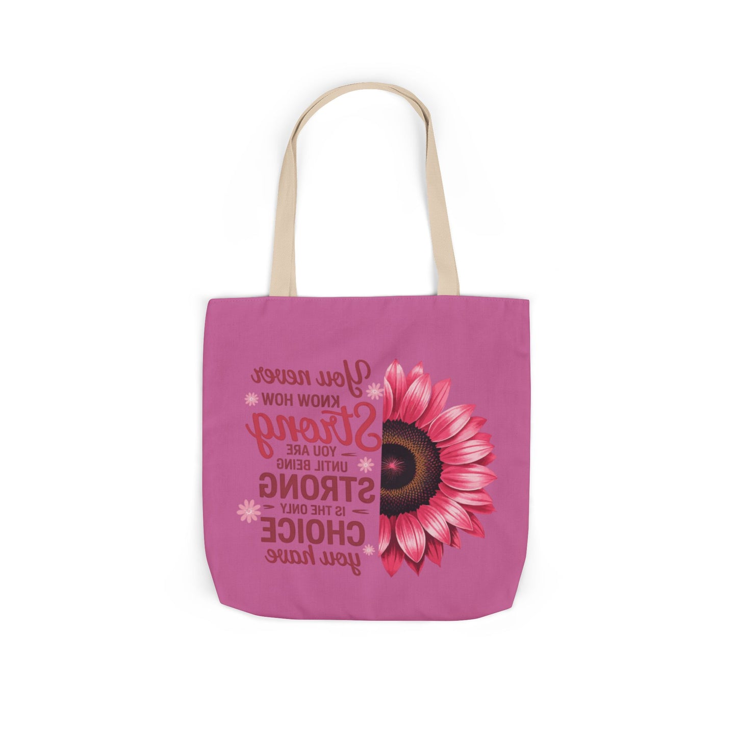 Cancer Survivor Hope Collection Inspirational Canvas Tote Bag with Floral Design