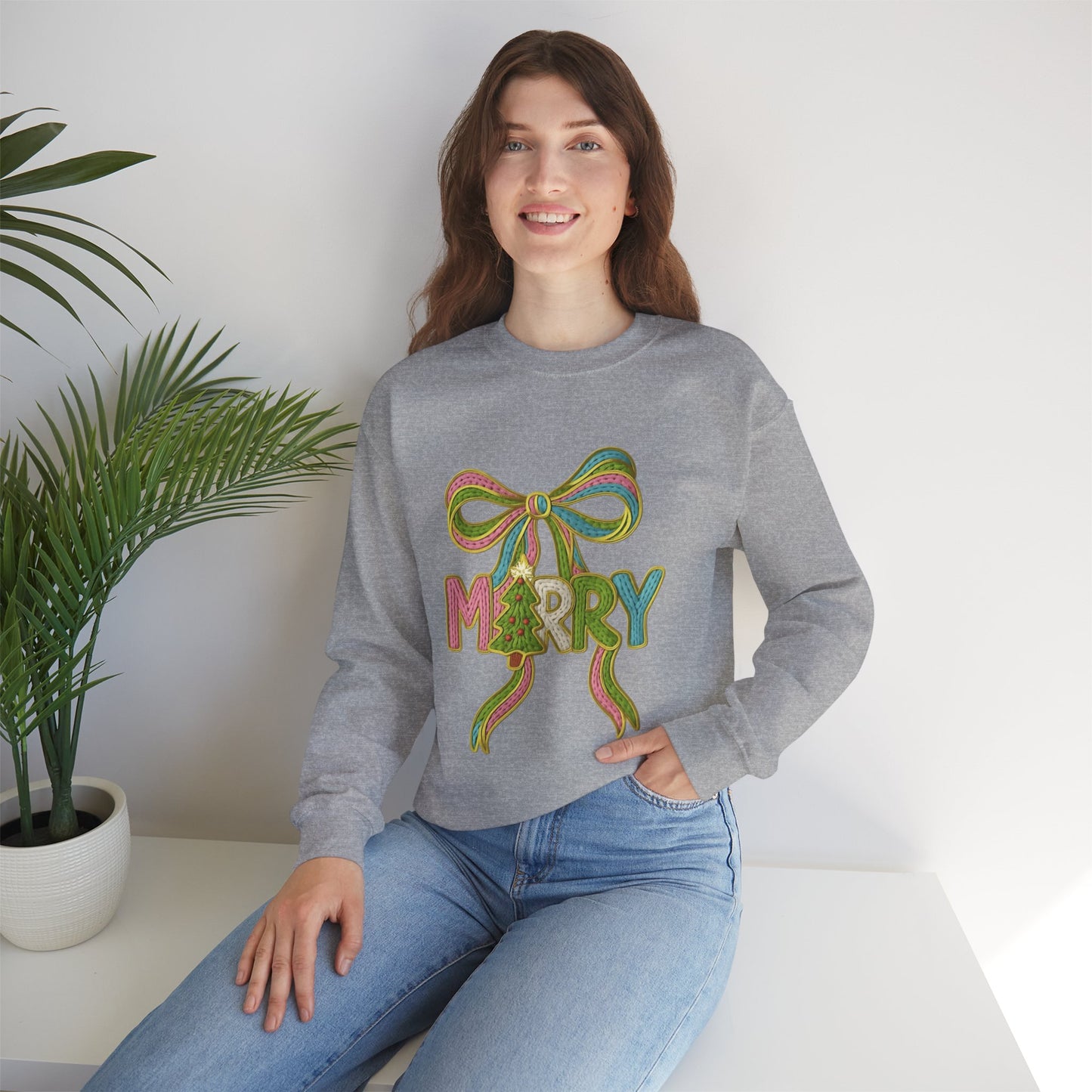 Festive Holiday Designs and Quotes Candy Christmas Tree Sweatshirt — Holiday Candyland Crewneck