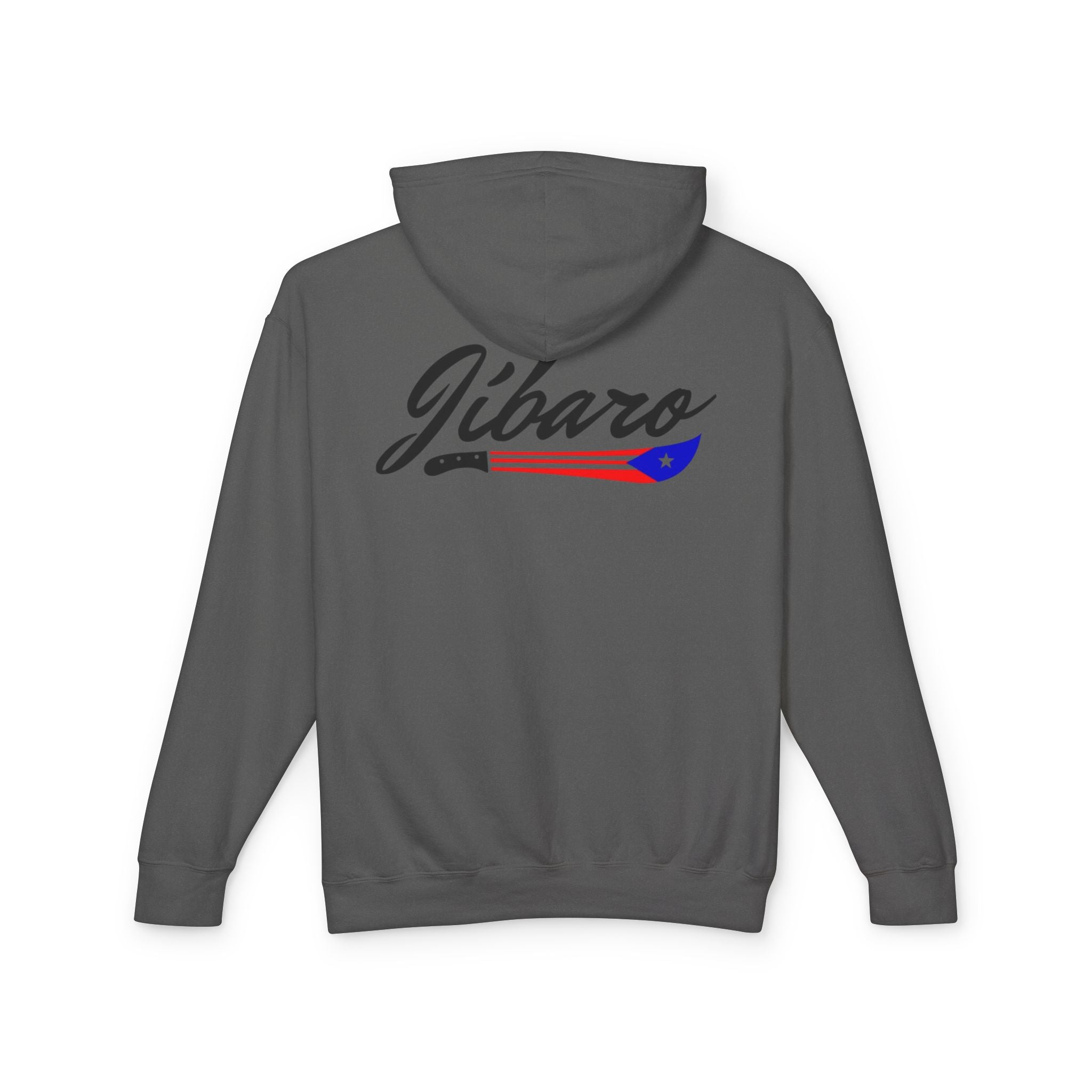 Puerto Rico Heart Flag Hoodie  "Jíbaro" Back Graphic