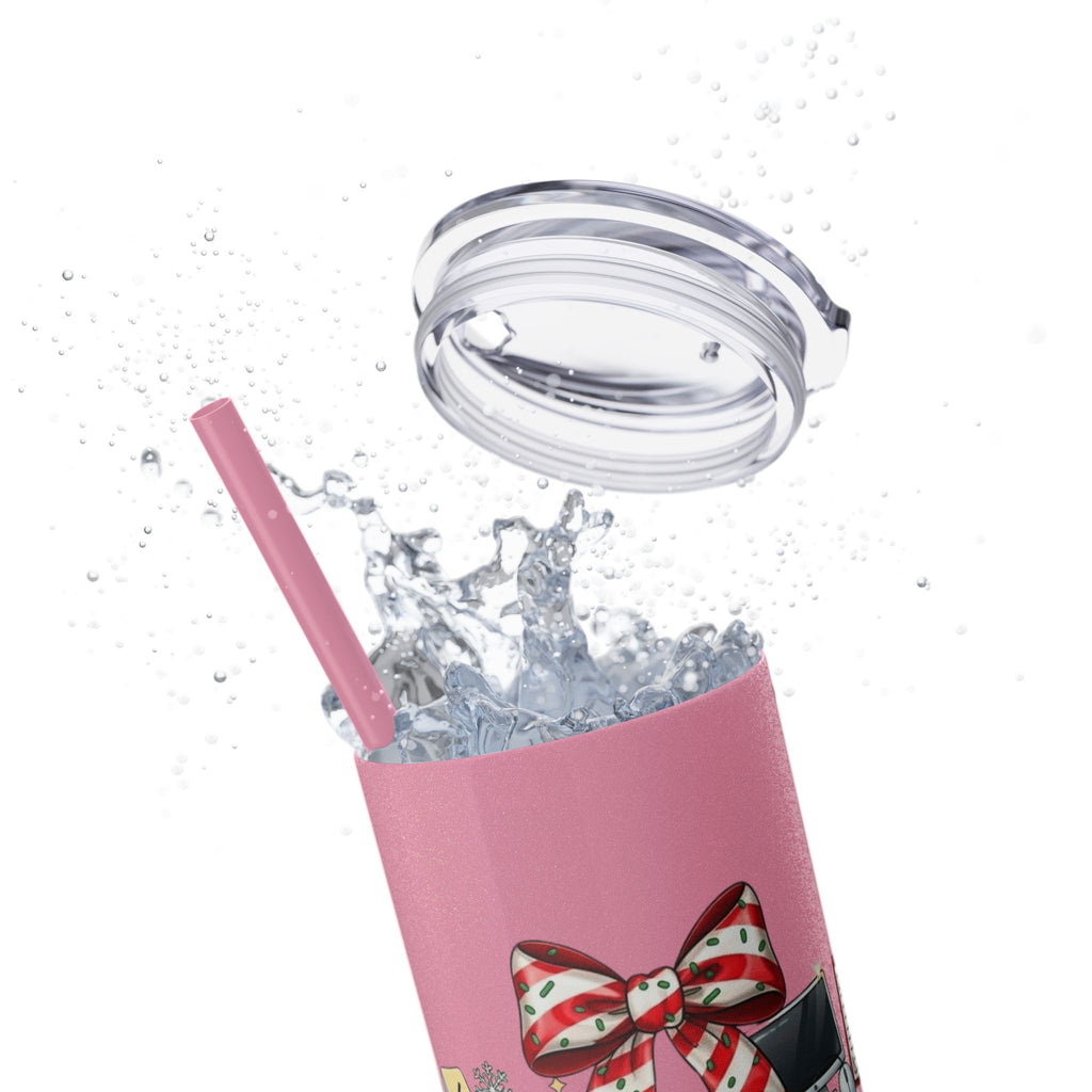 Christmas mug for the office team who keeps everything running smoothly. Candy Cane Christmas Office Secret Santa Design, 20oz with Straw