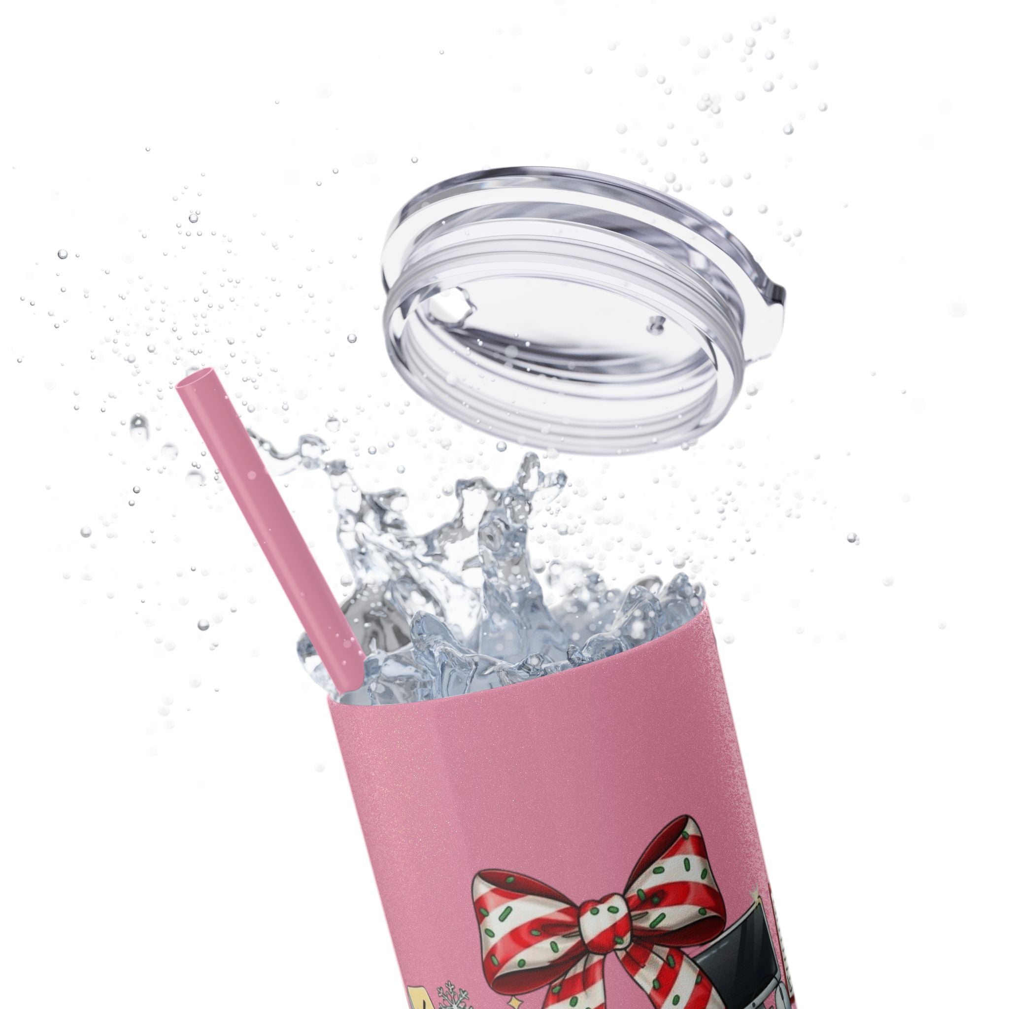 Christmas mug for the office team who keeps everything running smoothly. Candy Cane Christmas Office Secret Santa Design, 20oz with Straw