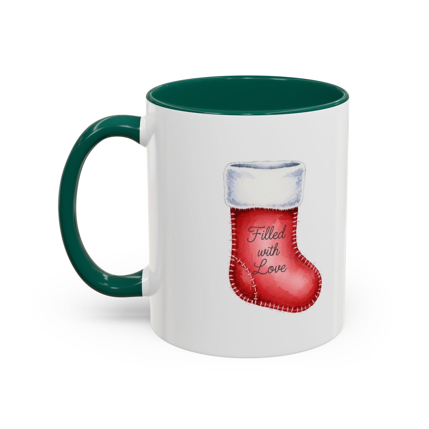 Holiday Mugs Christmas Gift Ideas Hot Cocoa & Coffee Cup Designs Filled with Love - Colorful 11oz & 15oz