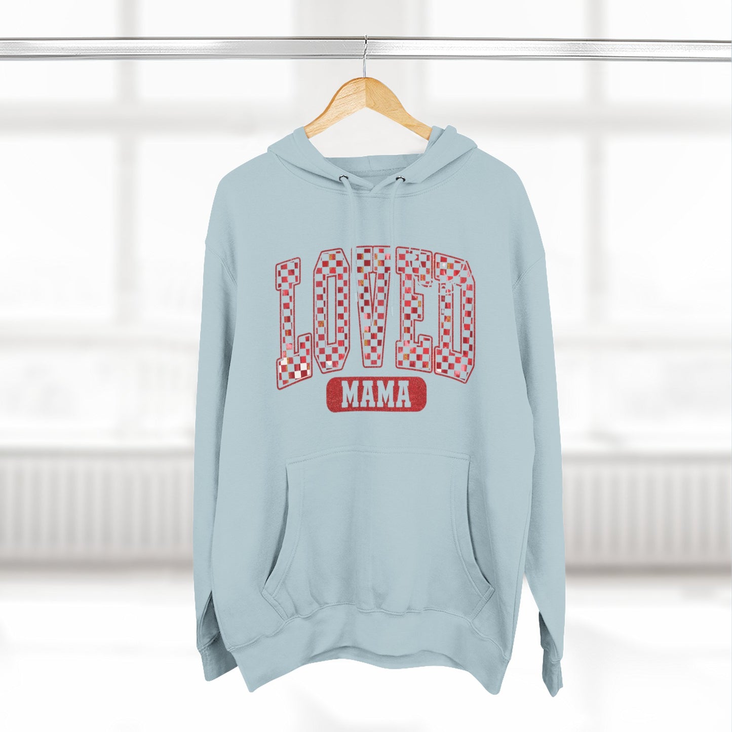Hoodie  Loved Mama Checkerboard Graphic Hoodie