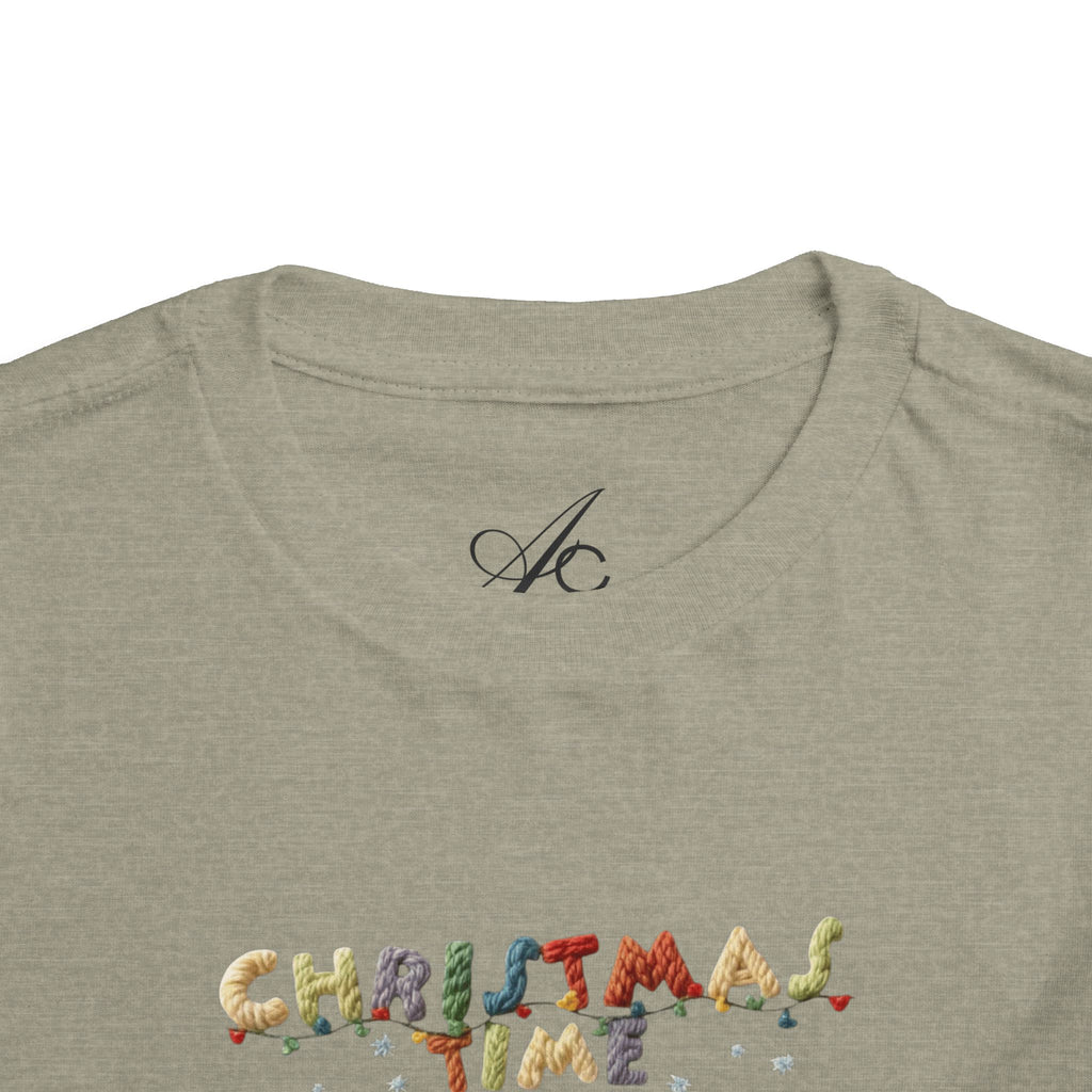 Christmas Time Toddler Tee  Cute Holiday Toy & Santa Print
