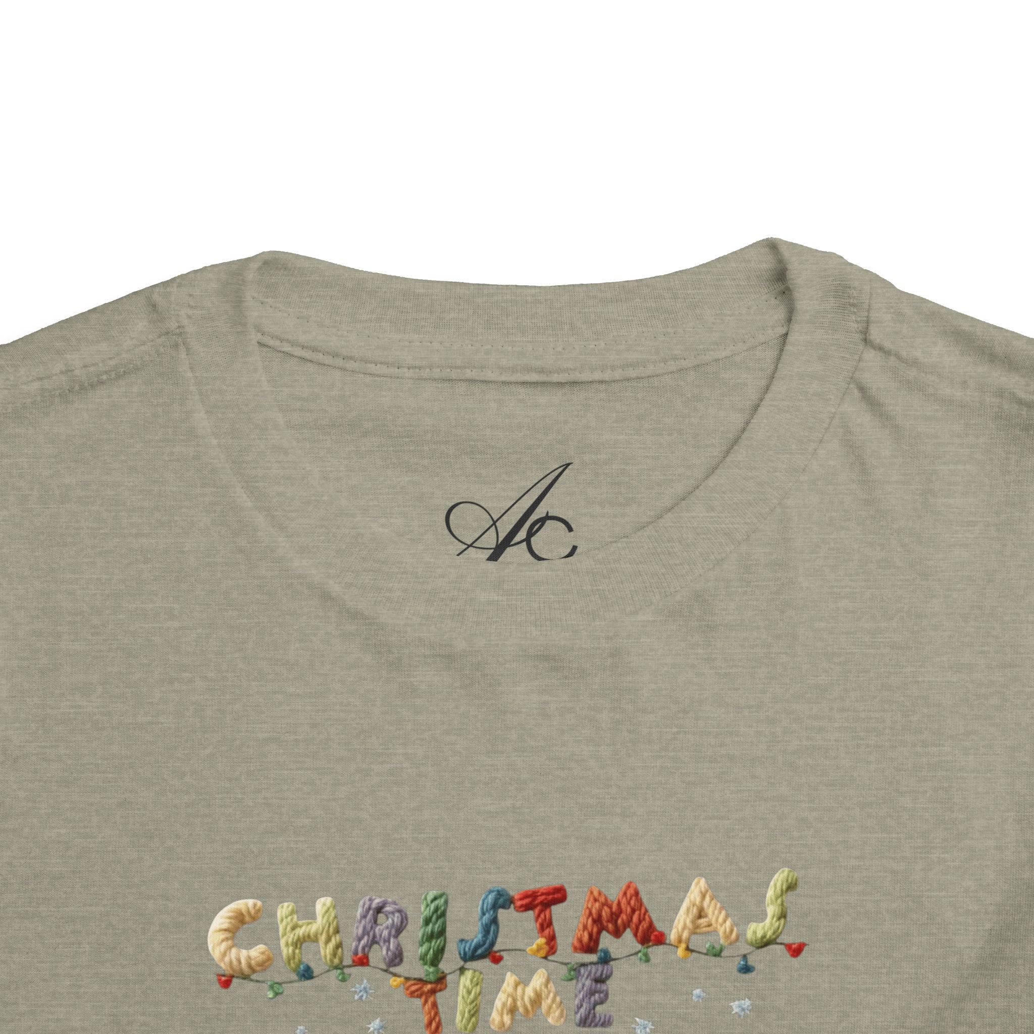 Christmas Time Toddler Tee  Cute Holiday Toy & Santa Print
