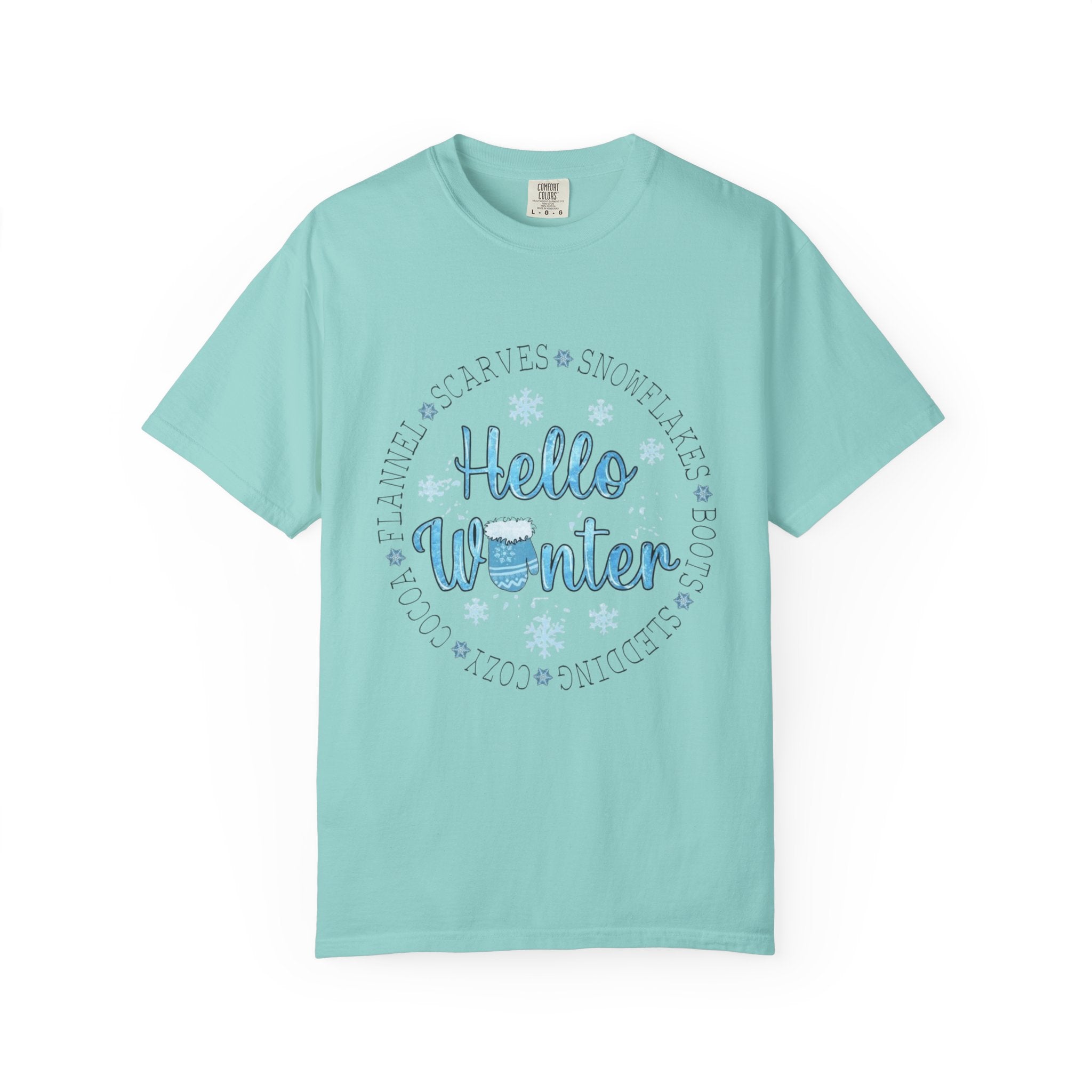 Hello Winter T‑Shirt  Cozy Snowflake Holiday Tee Christmas T-Shirts and Sweatshirts Collection