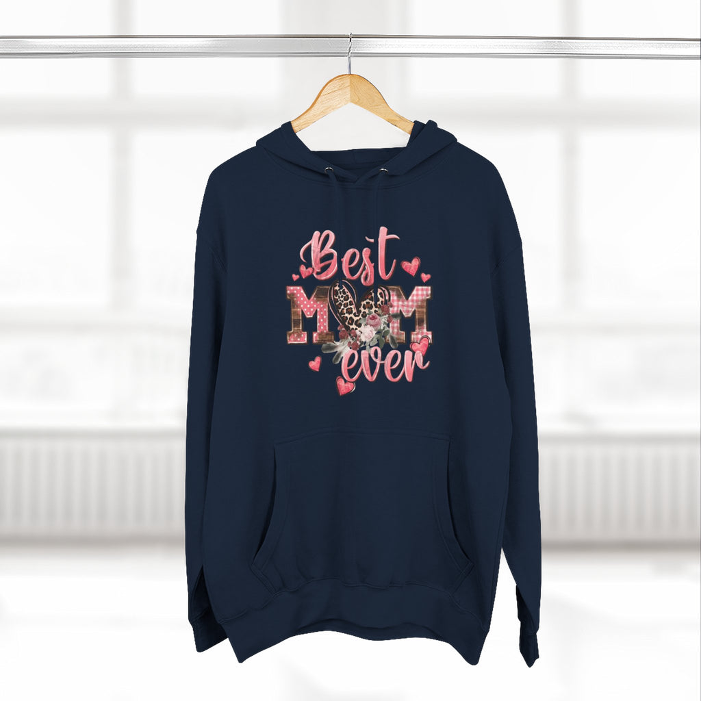 Best Mom Ever Hoodie  Leopard Heart Mother's Day Pullover