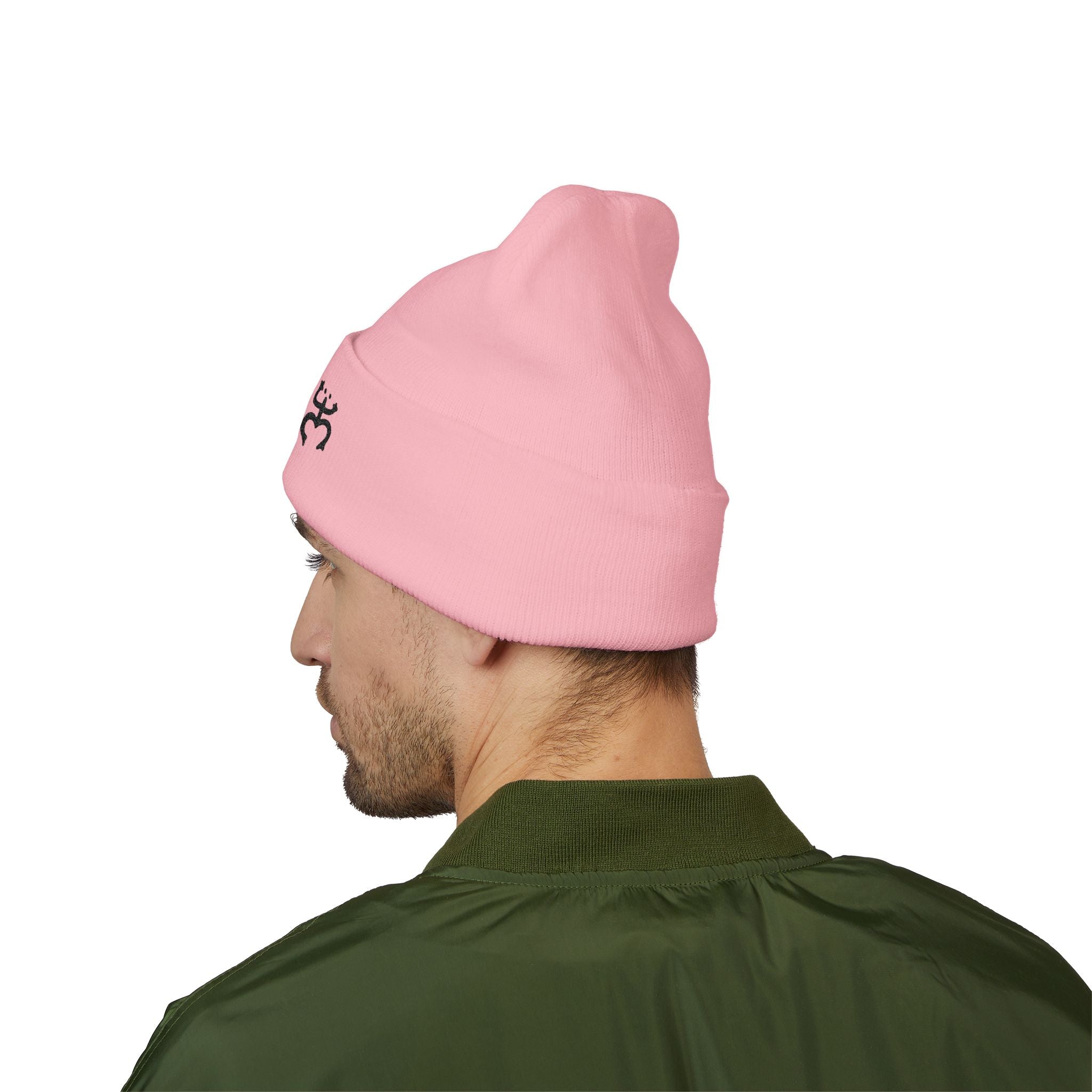 Embroidered 'Holi' Symbol Knit Hat Puerto Rico Beanie Hat – Boricua Pride Cuffed Winter Hat