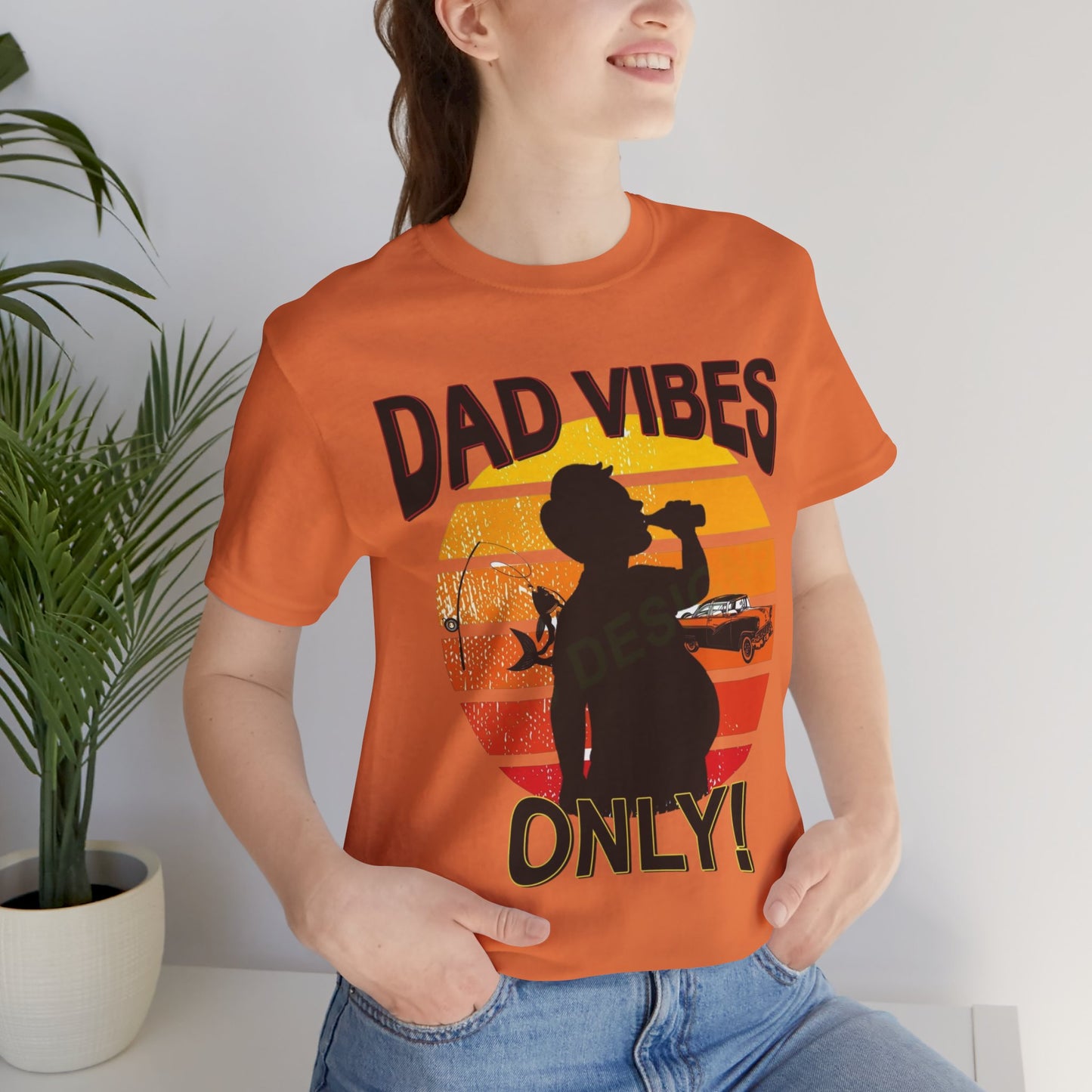 Dad Vibes Only Unisex Tee, Fun Casual T-Shirt for Dads, Perfect Gift for Father's Day, Summer Barbecue, Weekend Outing