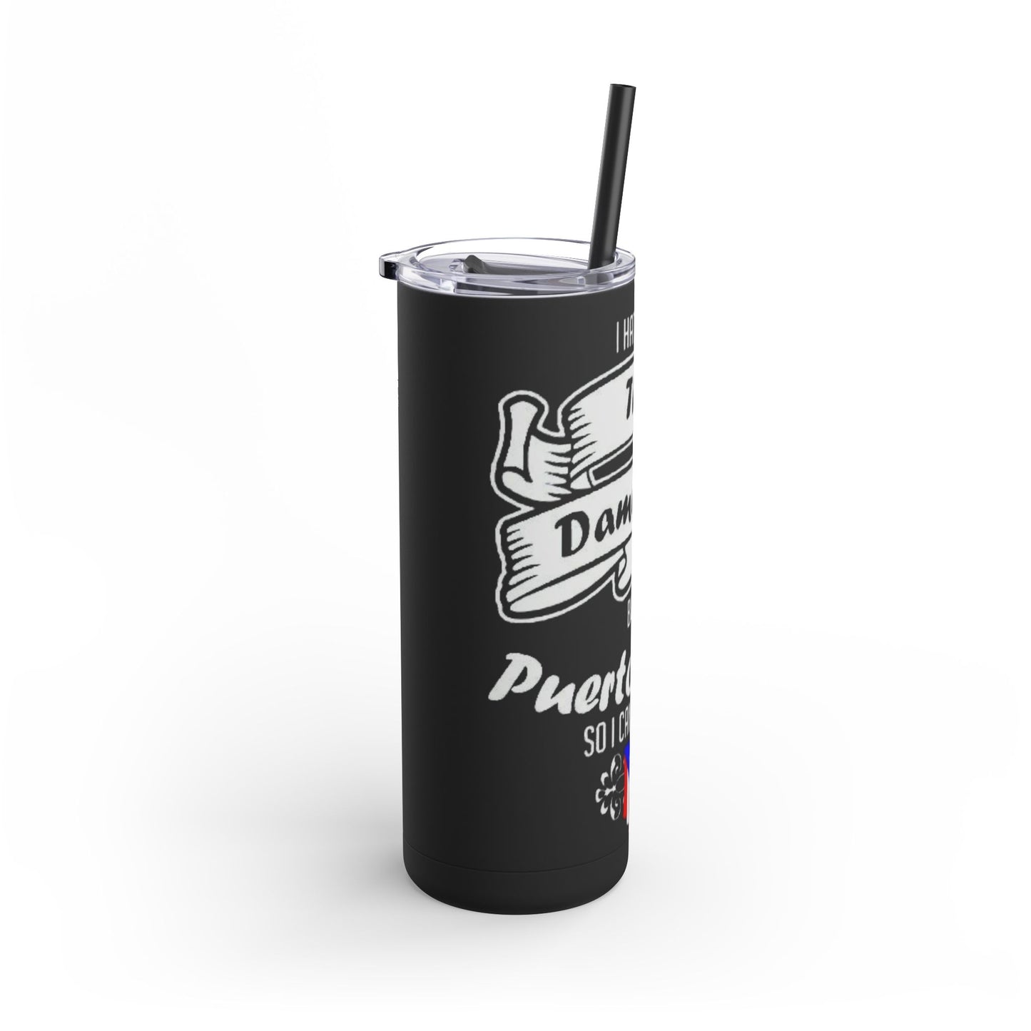 Puerto Rican Pride Skinny Matte Tumbler, 20oz | Perfect Gift for Afro-Latinx, Birthday, BBQ, Celebration, Fun Drinkware