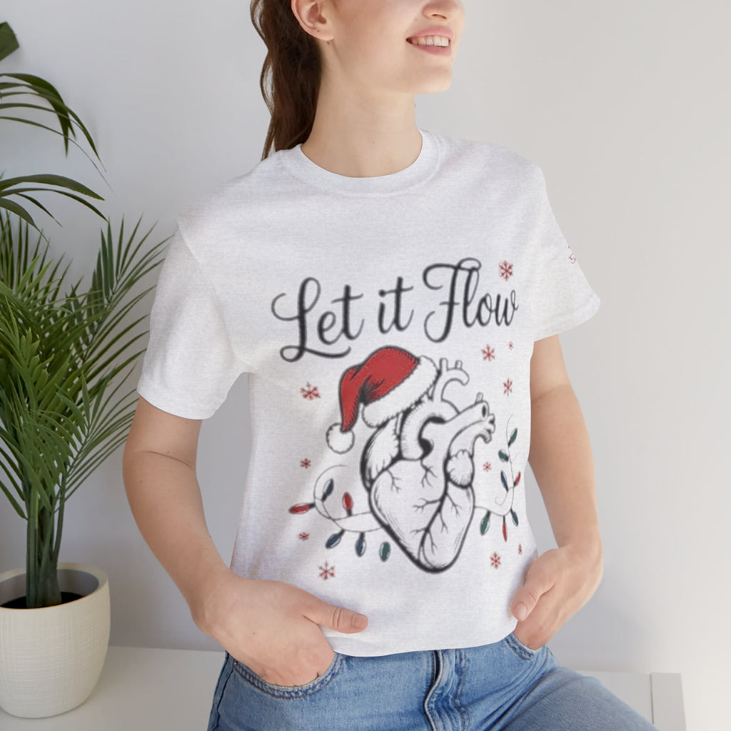 Let It Flow Heart Tee  Christmas Anatomical Heart Shirt