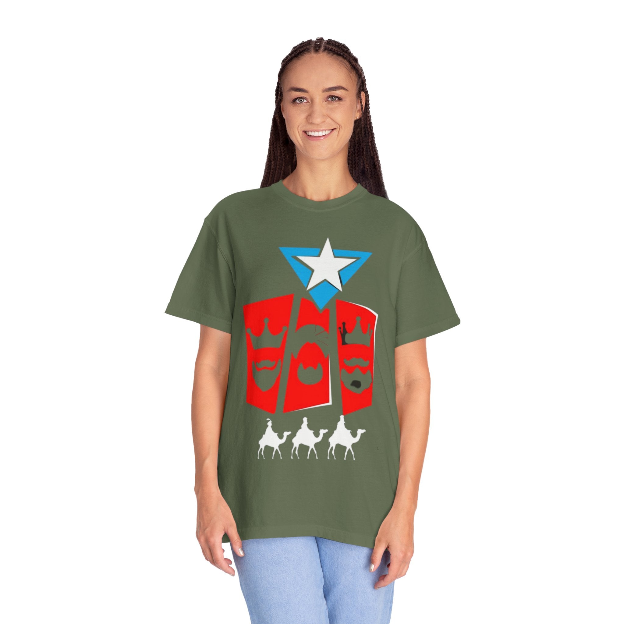 The Three Kings T-Shirt — Puerto Rican Three Kings Graphic Tee (Star & Crown Silhouettes)