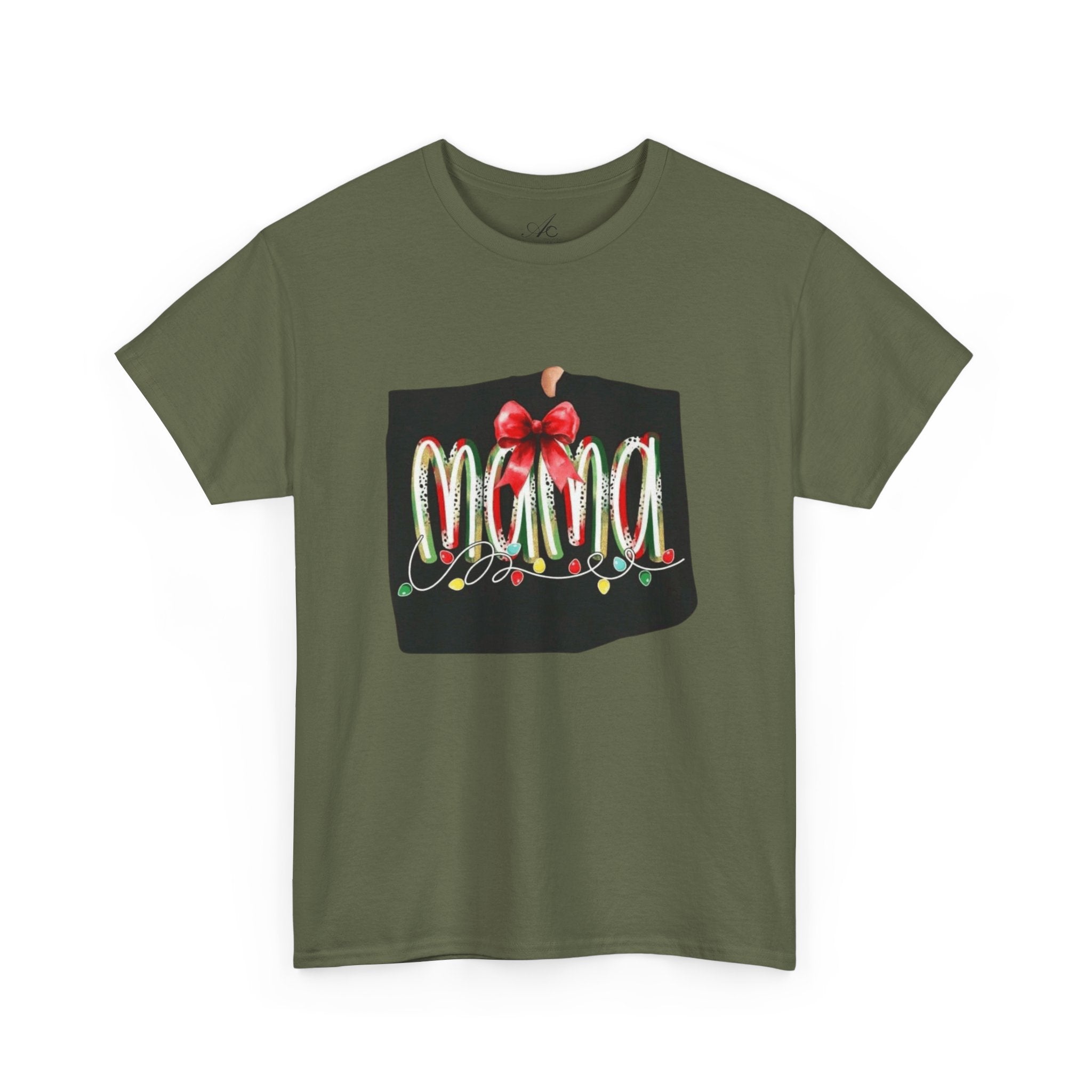 Festive Mama Tee, Cozy Holiday Shirt, Gift for Mom, Christmas T-Shirt, Unisex Cotton Tee