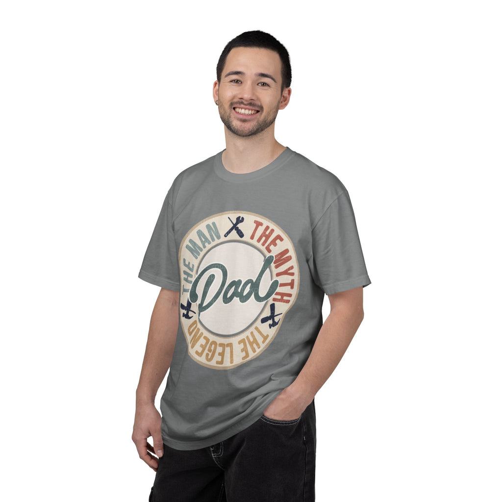 Dad Retro Badge T-Shirt — “Dad: The Man, The Myth, The Legend” Father’s Day Tee