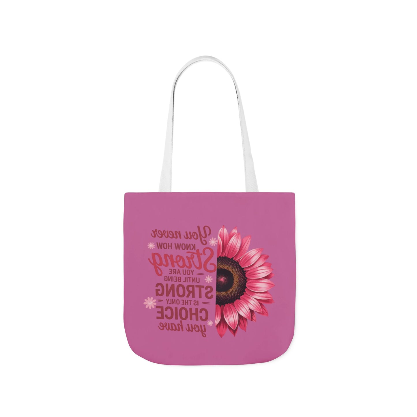 Cancer Survivor Hope Collection Inspirational Canvas Tote Bag with Floral Design