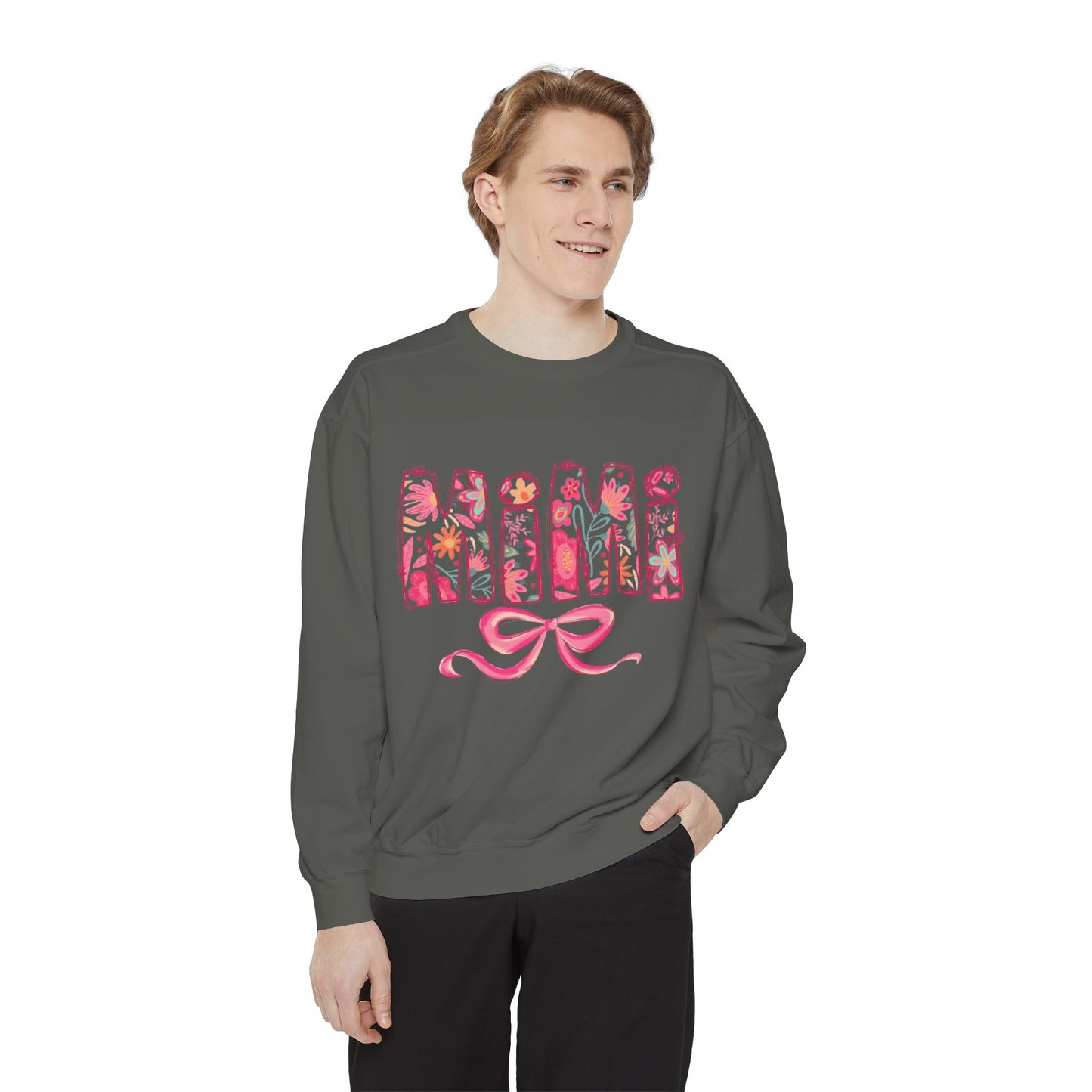 Mama Floral Sweatshirt  Pink Floral 'MAMA' Design with Bow