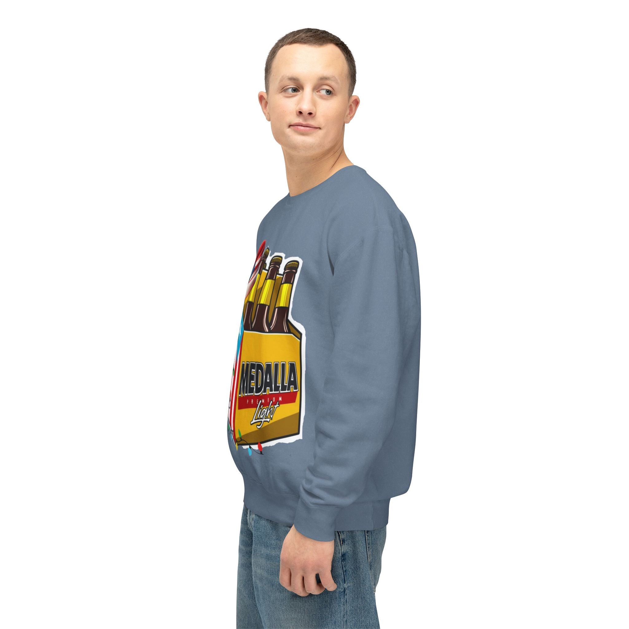 Medalla Light Puerto Rican Holiday Sweatshirt  Navidad Boricua Crewneck Puerto Rico Navidade