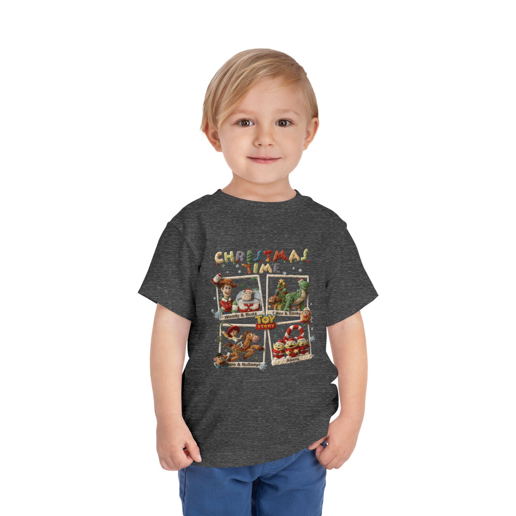 Christmas Time Toddler Tee  Cute Holiday Toy & Santa Print