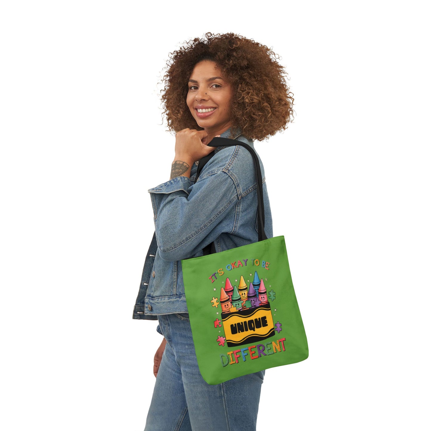 Autism Awareness & Pride Collection Unique Canvas Tote Bag with Colorful Castle Design