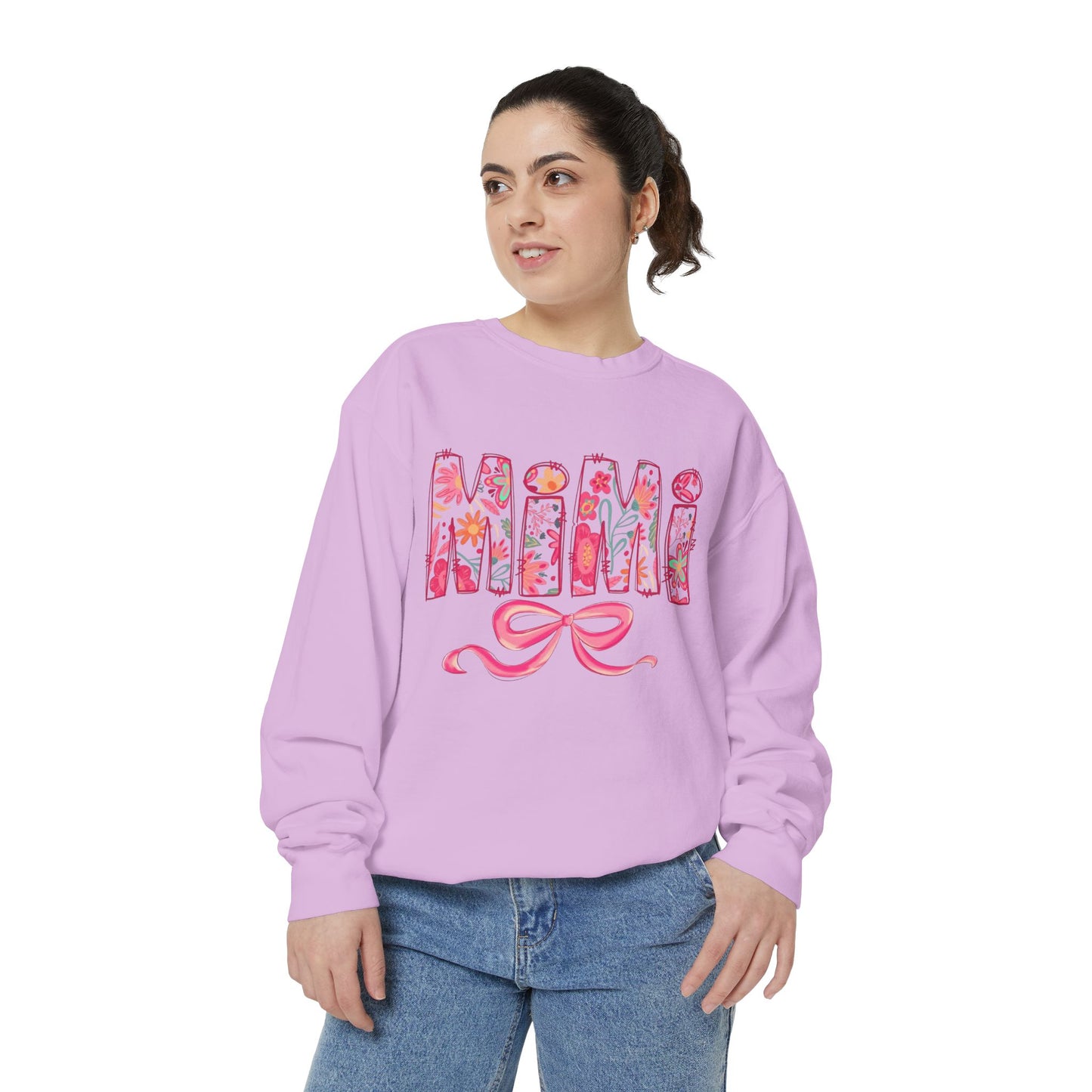 Mama Floral Sweatshirt  Pink Floral 'MAMA' Design with Bow