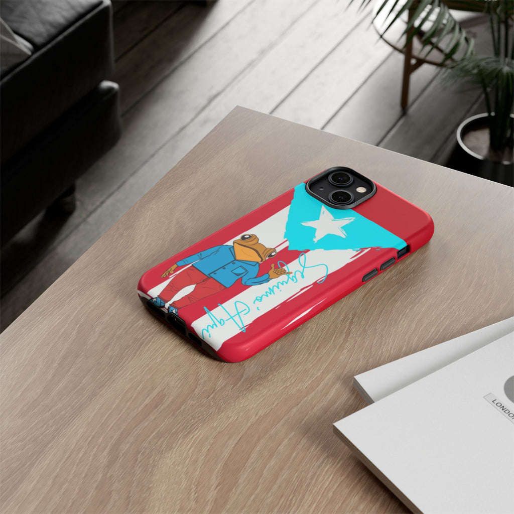 Puerto Rican Flag Frog Design ("Señorita Hops")Phone Case Isla del Encanto Phone Case – Puerto Rican Style