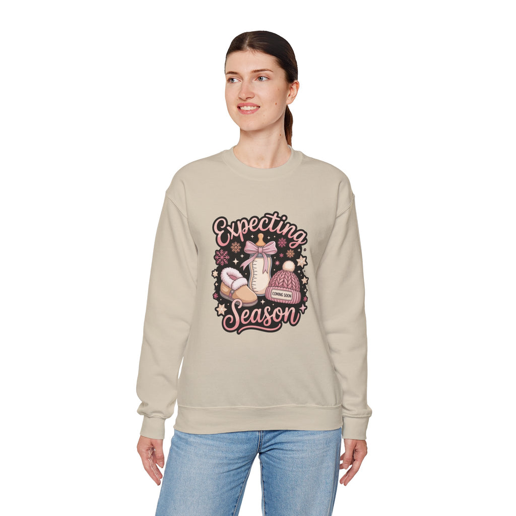 Expecting Season Sweatshirt  Cute Pregnancy Announcement Pullover Cartoon Christmas T-shirts and Sweaters