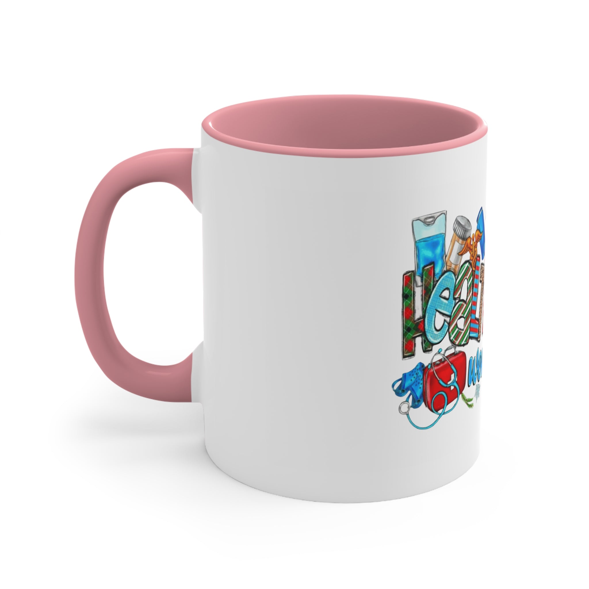 Healthcare Worker Christmas Accent Mug — Festive Holiday Nurse & Doctor Gift (11oz) Medical Christmas Mug