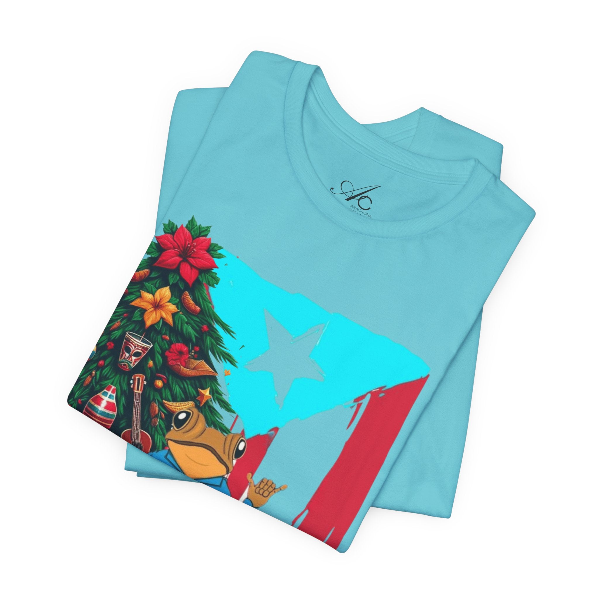 Puerto Rico Holiday T-Shirt  Coquí by Christmas Tree Graphic Puerto Rico’s Navidades