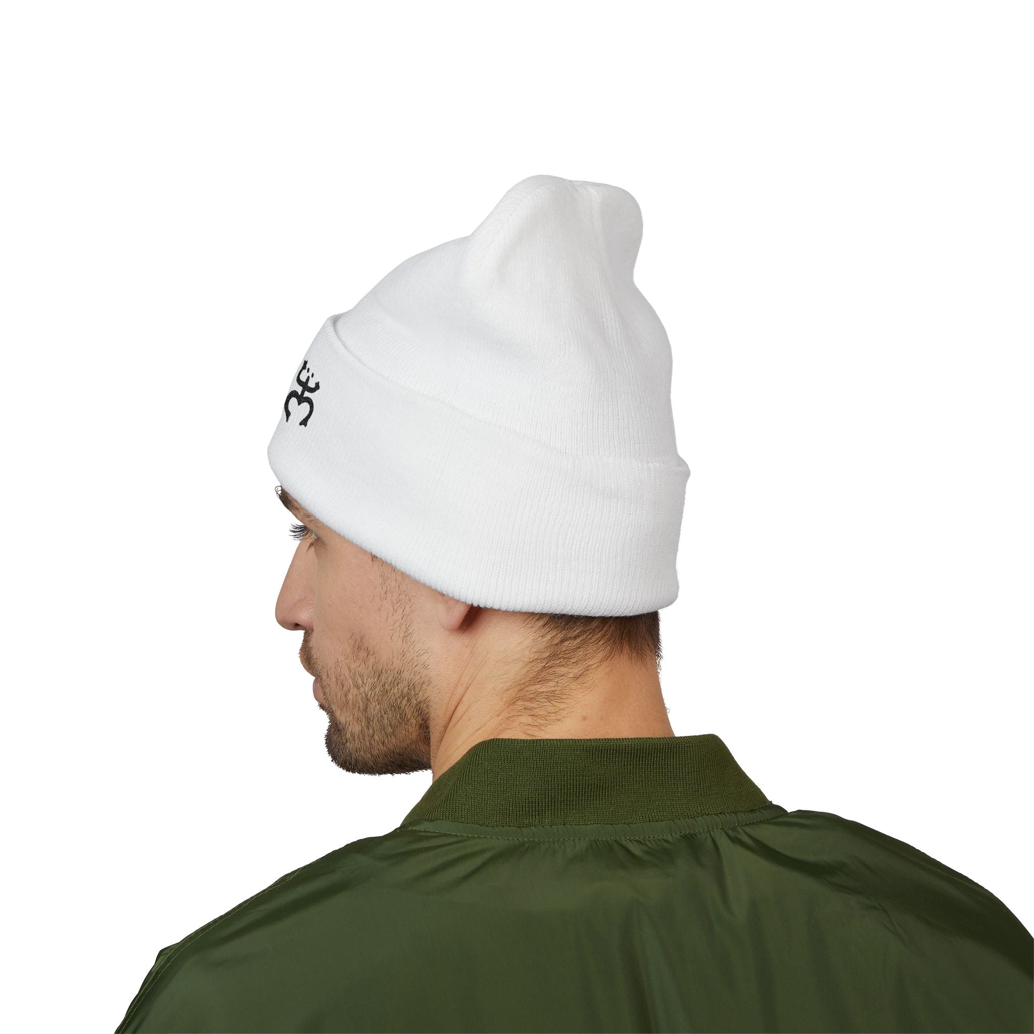 Embroidered 'Holi' Symbol Knit Hat Puerto Rico Beanie Hat – Boricua Pride Cuffed Winter Hat