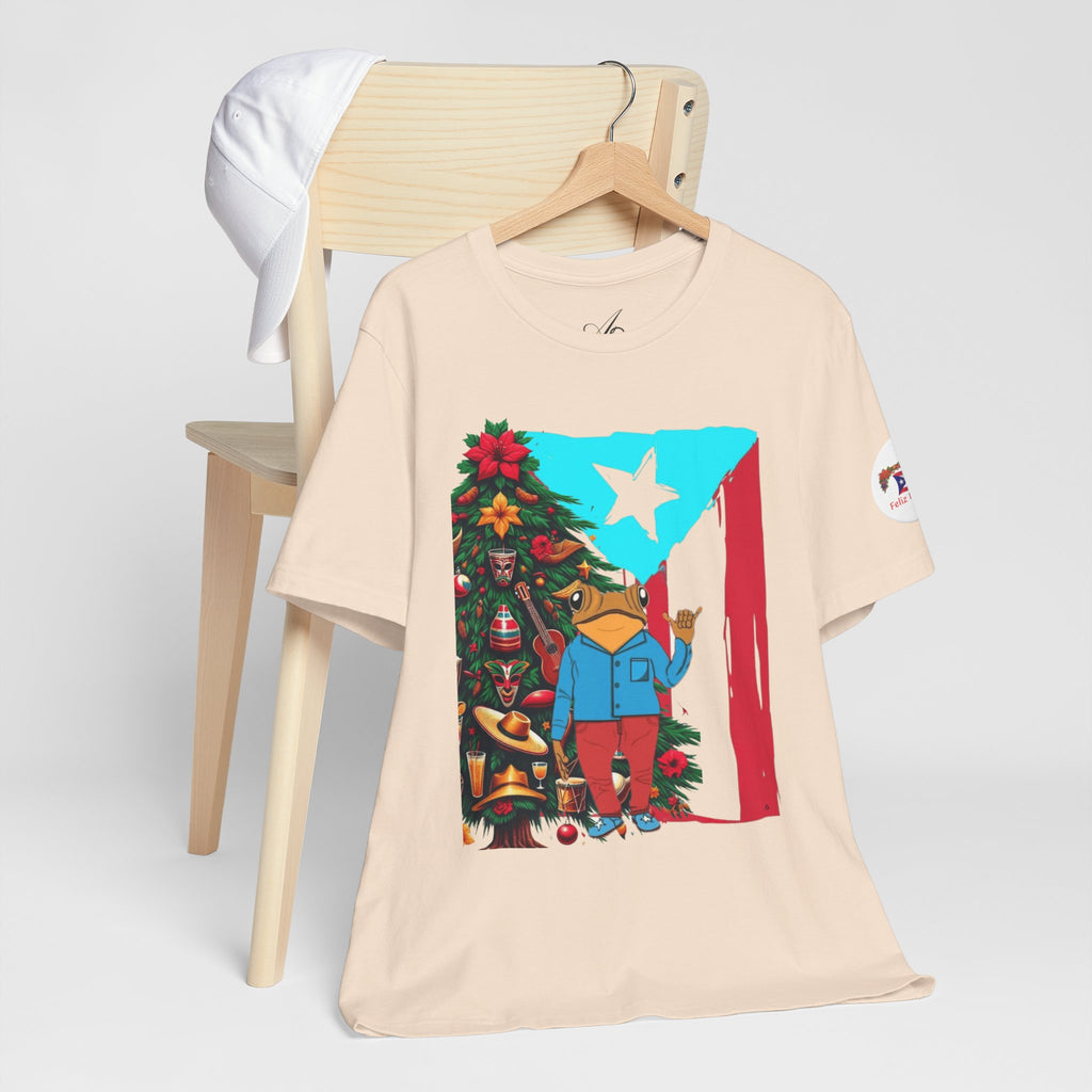 Puerto Rico Holiday T-Shirt  Coquí by Christmas Tree Graphic Puerto Rico’s Navidades