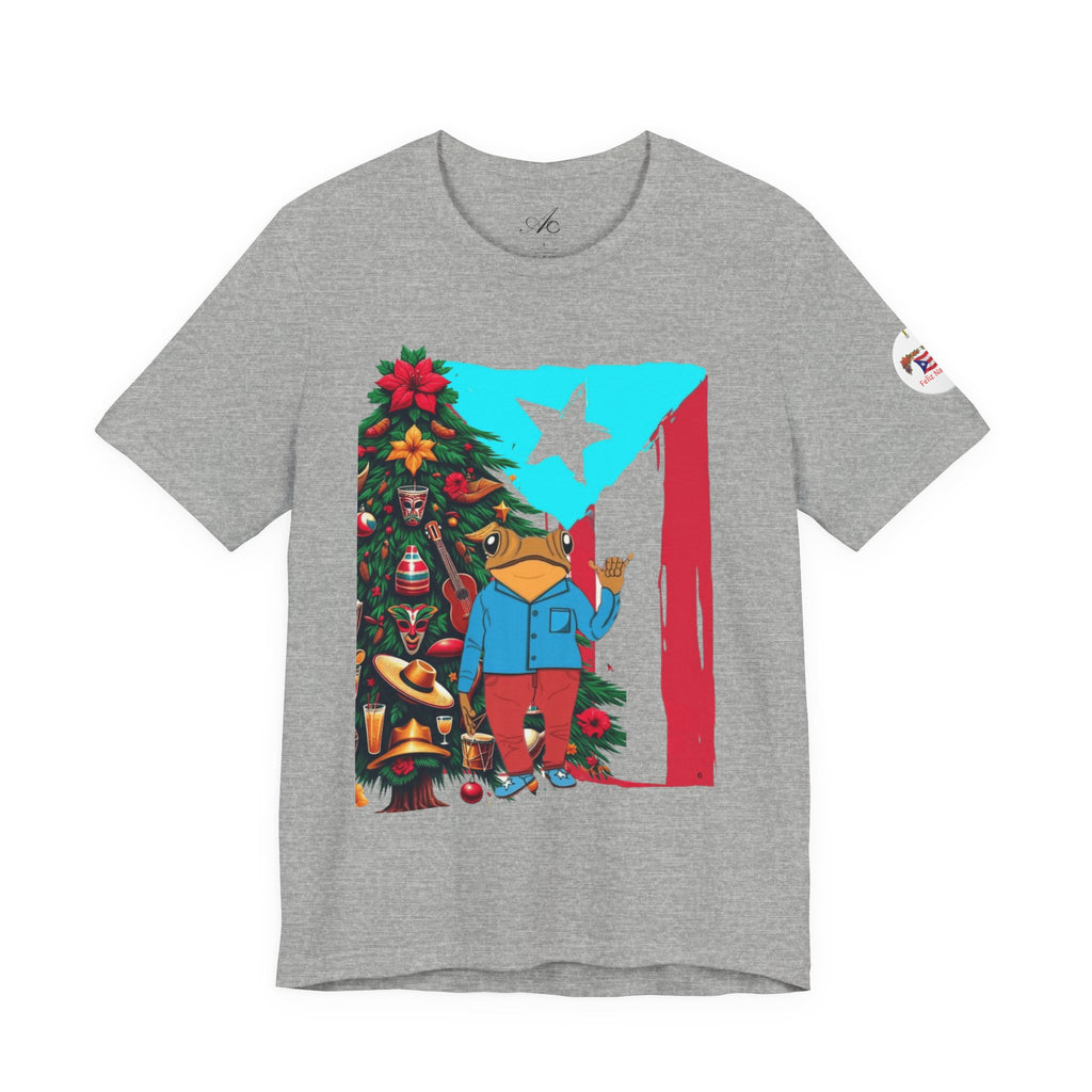 Puerto Rico Holiday T-Shirt  Coquí by Christmas Tree Graphic Puerto Rico’s Navidades