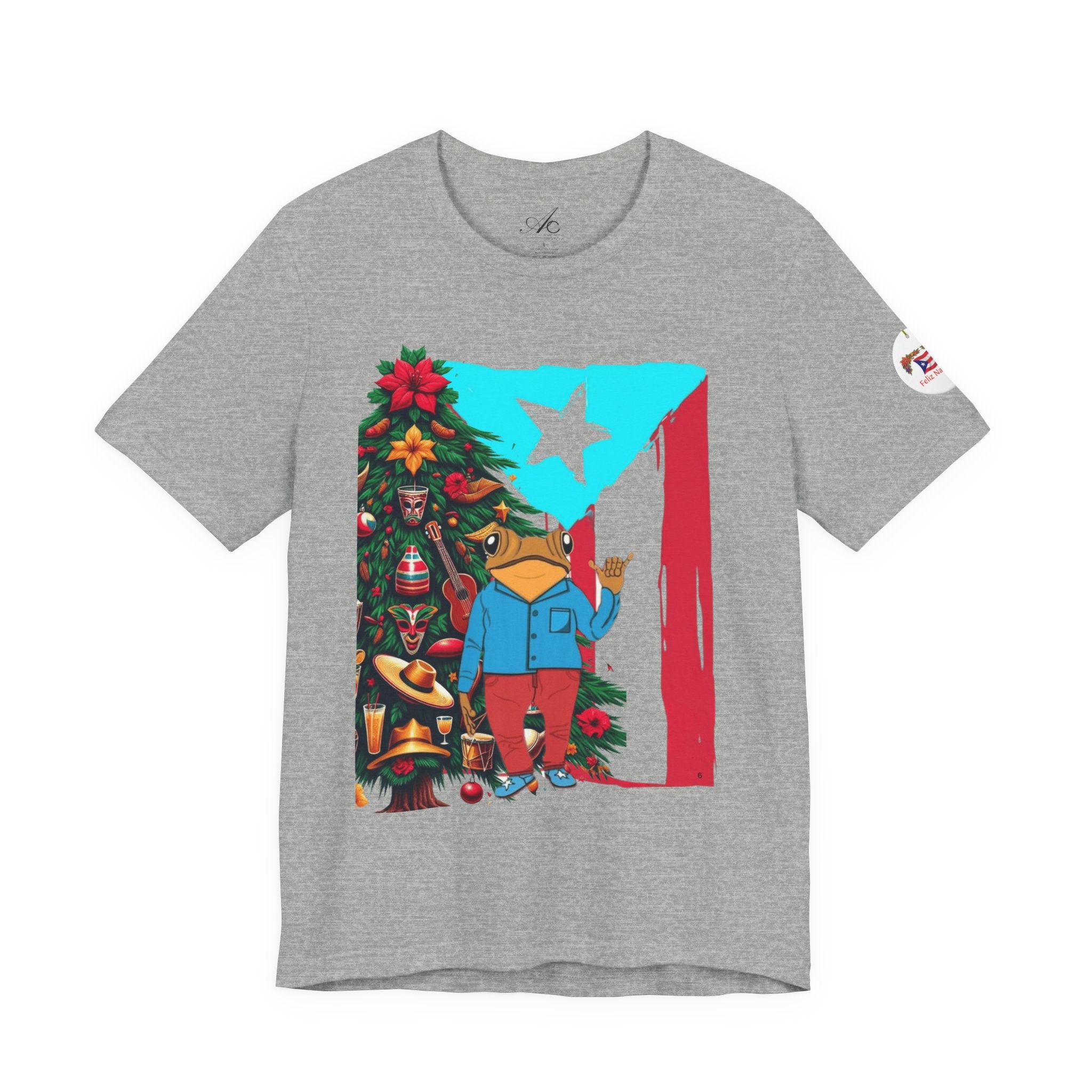 Puerto Rico Holiday T-Shirt  Coquí by Christmas Tree Graphic Puerto Rico’s Navidades